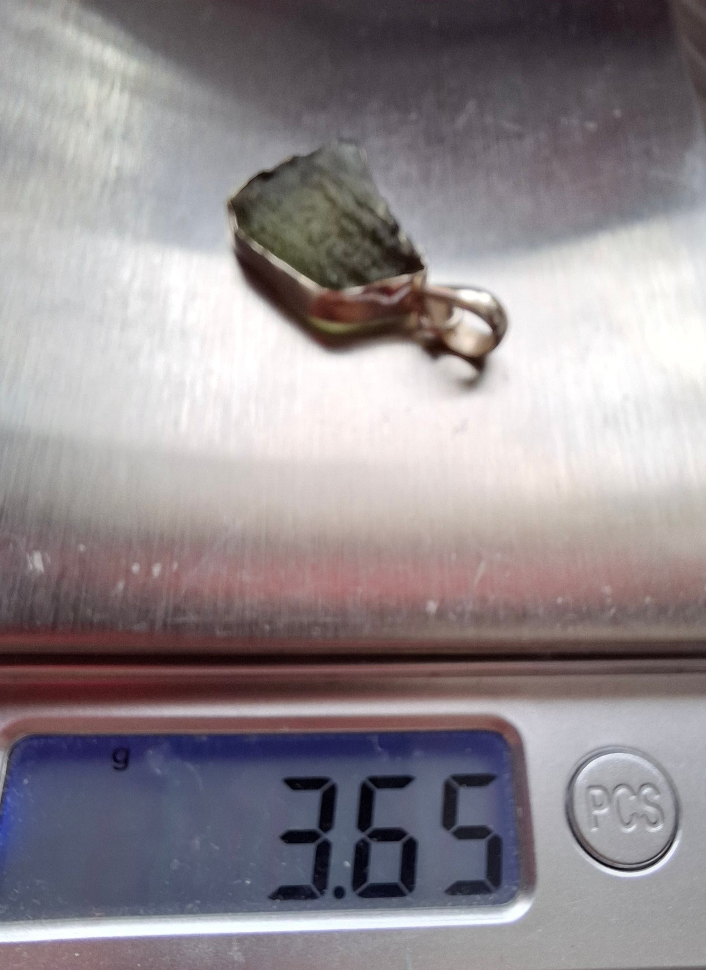 Moldavite Pendant, 925 Silver, Tektite (Ref: P432)