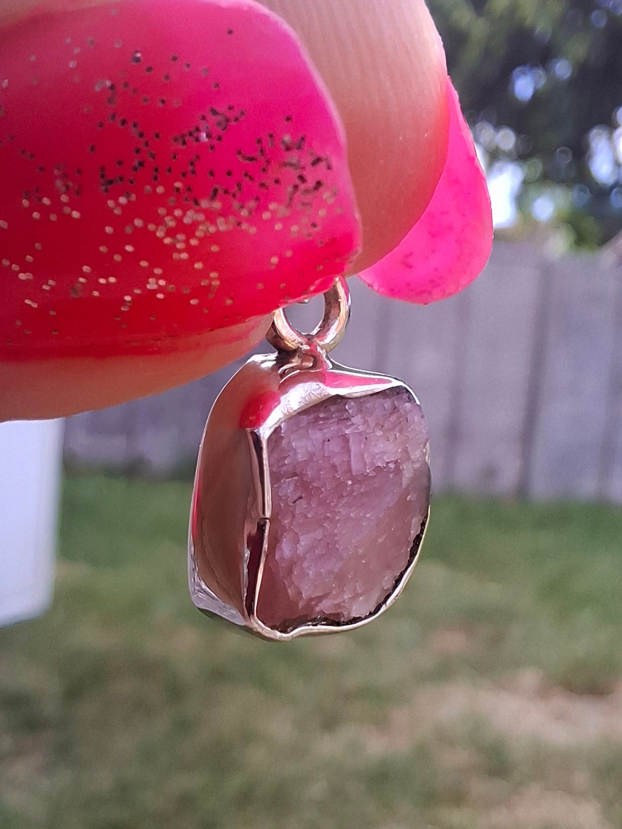 Pink Tourmaline Pendant, 925 Silver, Crystal (Ref: PT82)