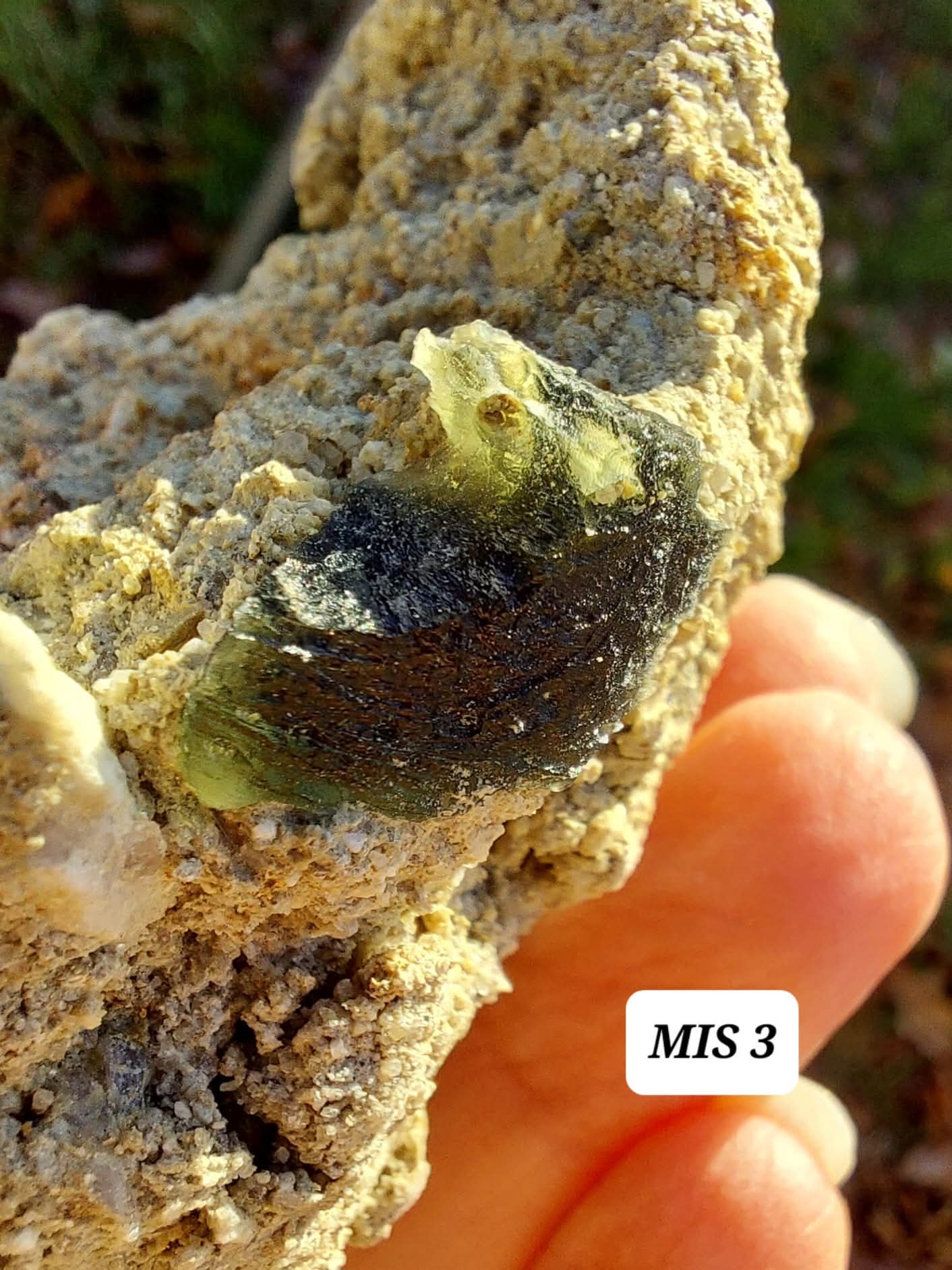 Moldavite In-Situ (in matrix), Besednice, Est- 3g, Tektite (Ref: MIS3)