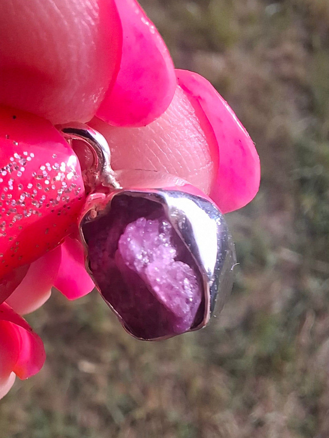 Pink Tourmaline Pendant, 925 Silver, Crystal (Ref: PT18)