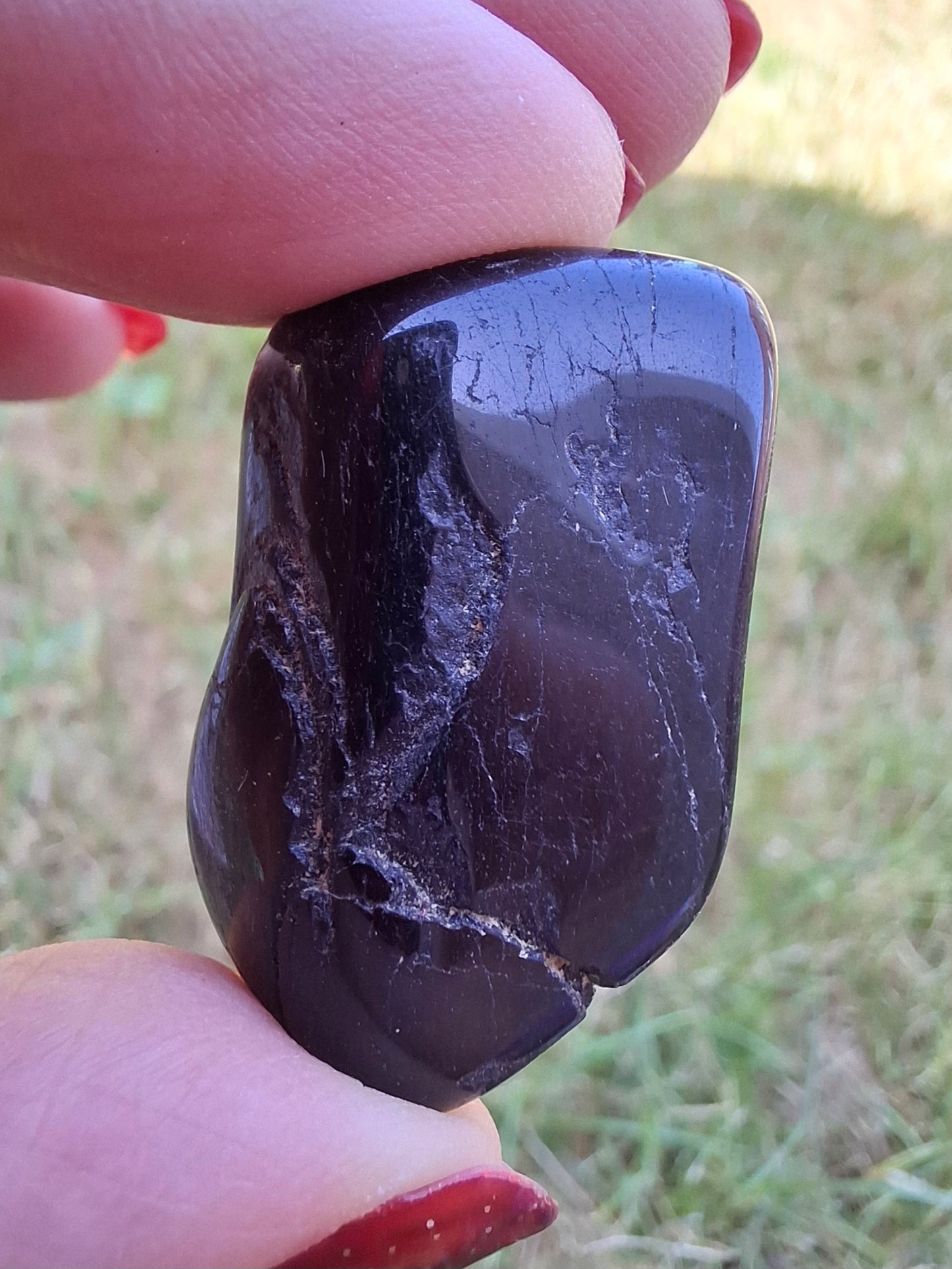 Black Tourmaline, Tumble Stone, Crystal (Ref: T222)