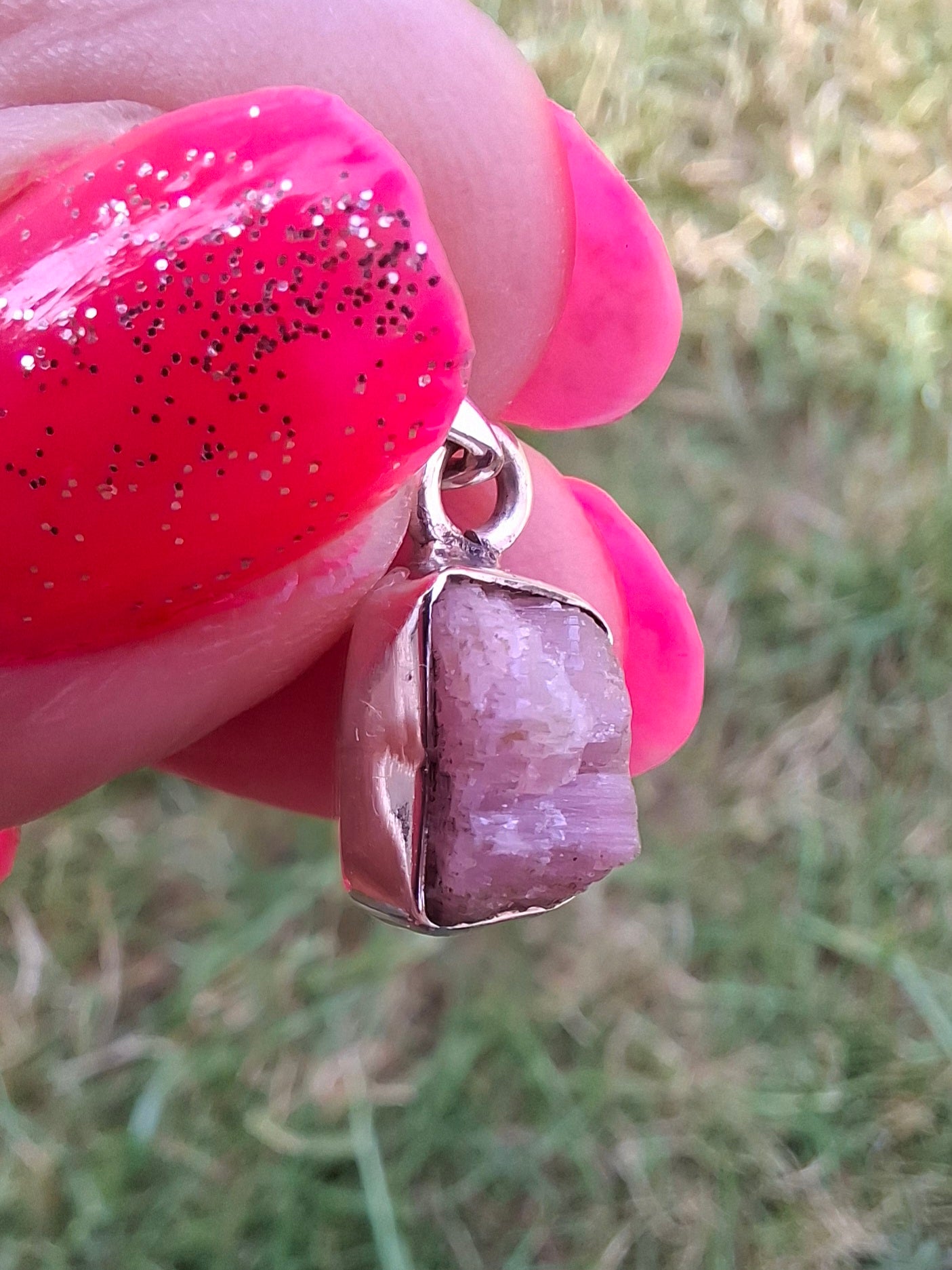 Pink Tourmaline Pendant, 925 Silver, Crystal (Ref: PT81)