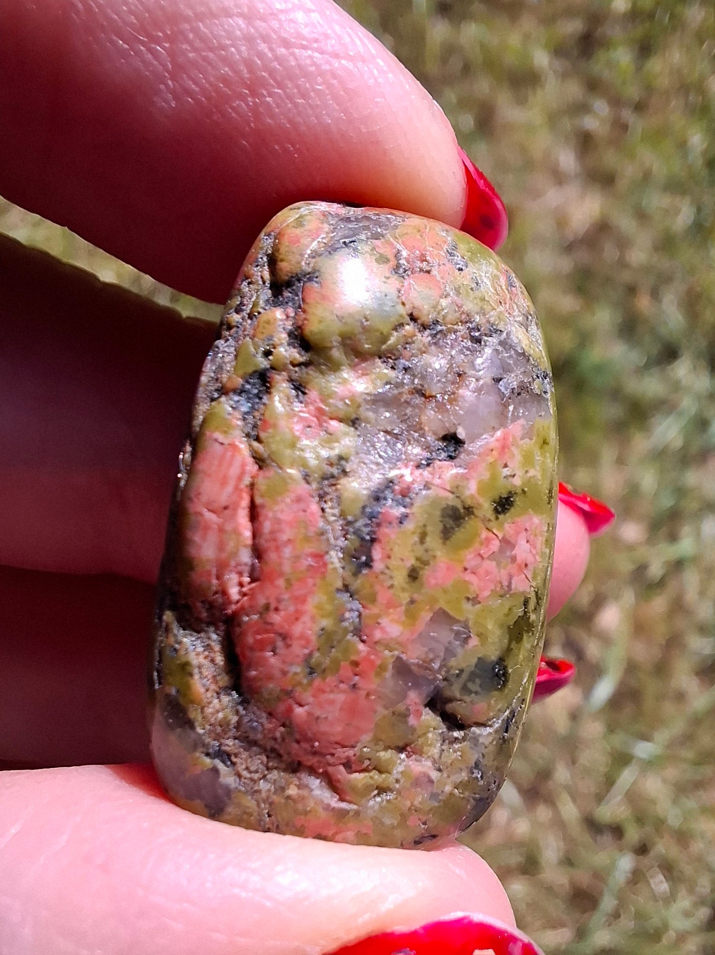 Unakite, Tumble Stone, Crystal (Ref: T179)