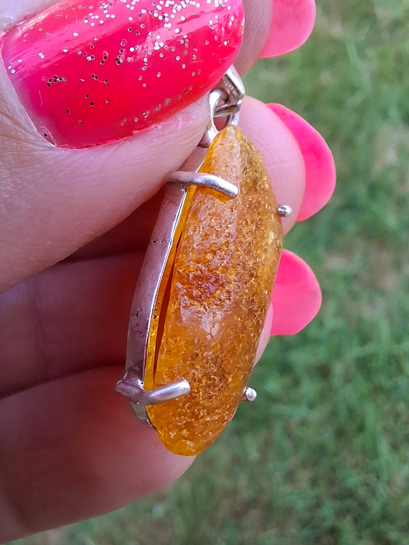 Baltic Amber Pendant, 925 Silver, Fossil (Ref: AP12)