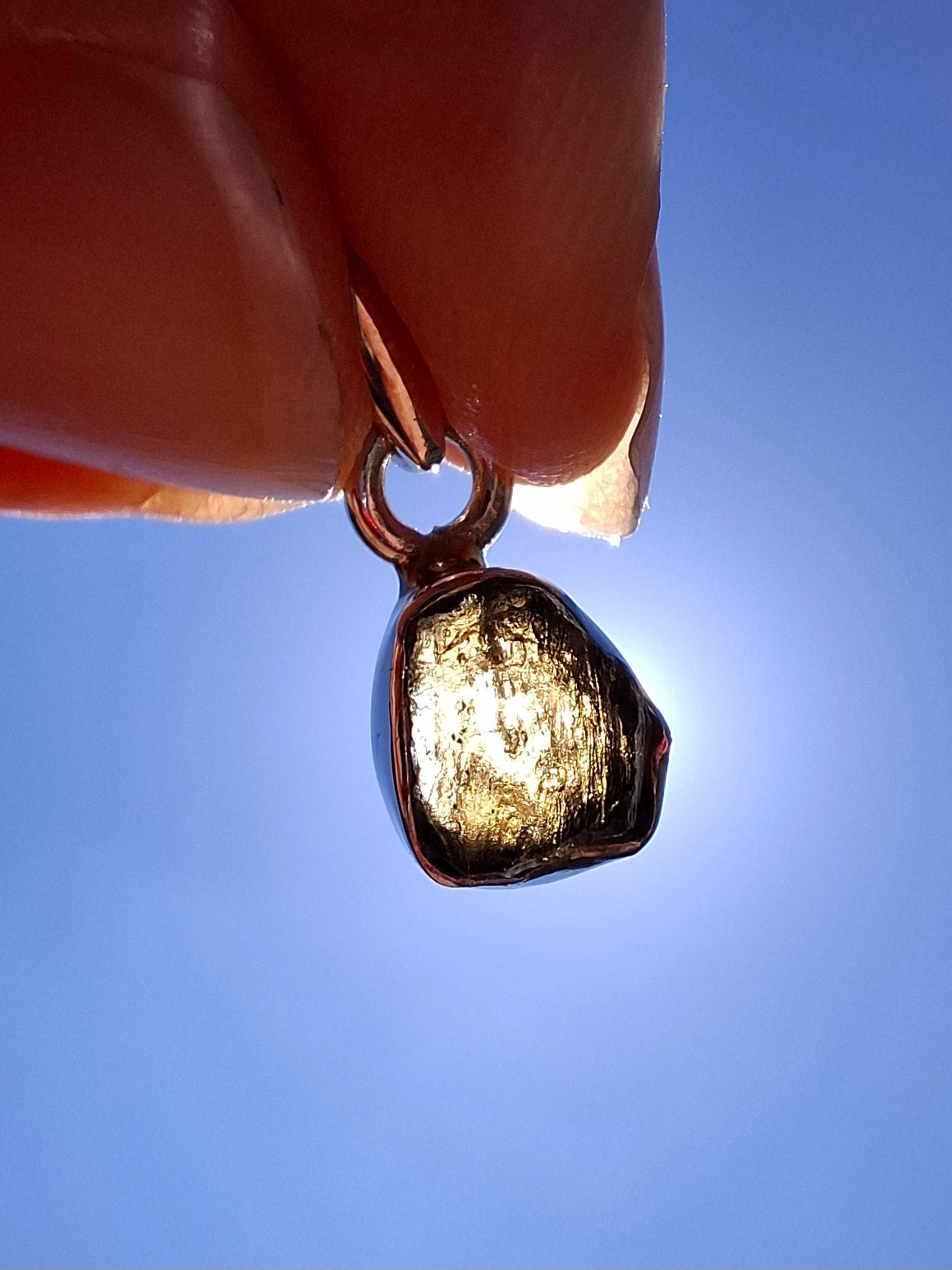 Moldavite Pendant, 925 Silver, Tektite (Ref: P56)