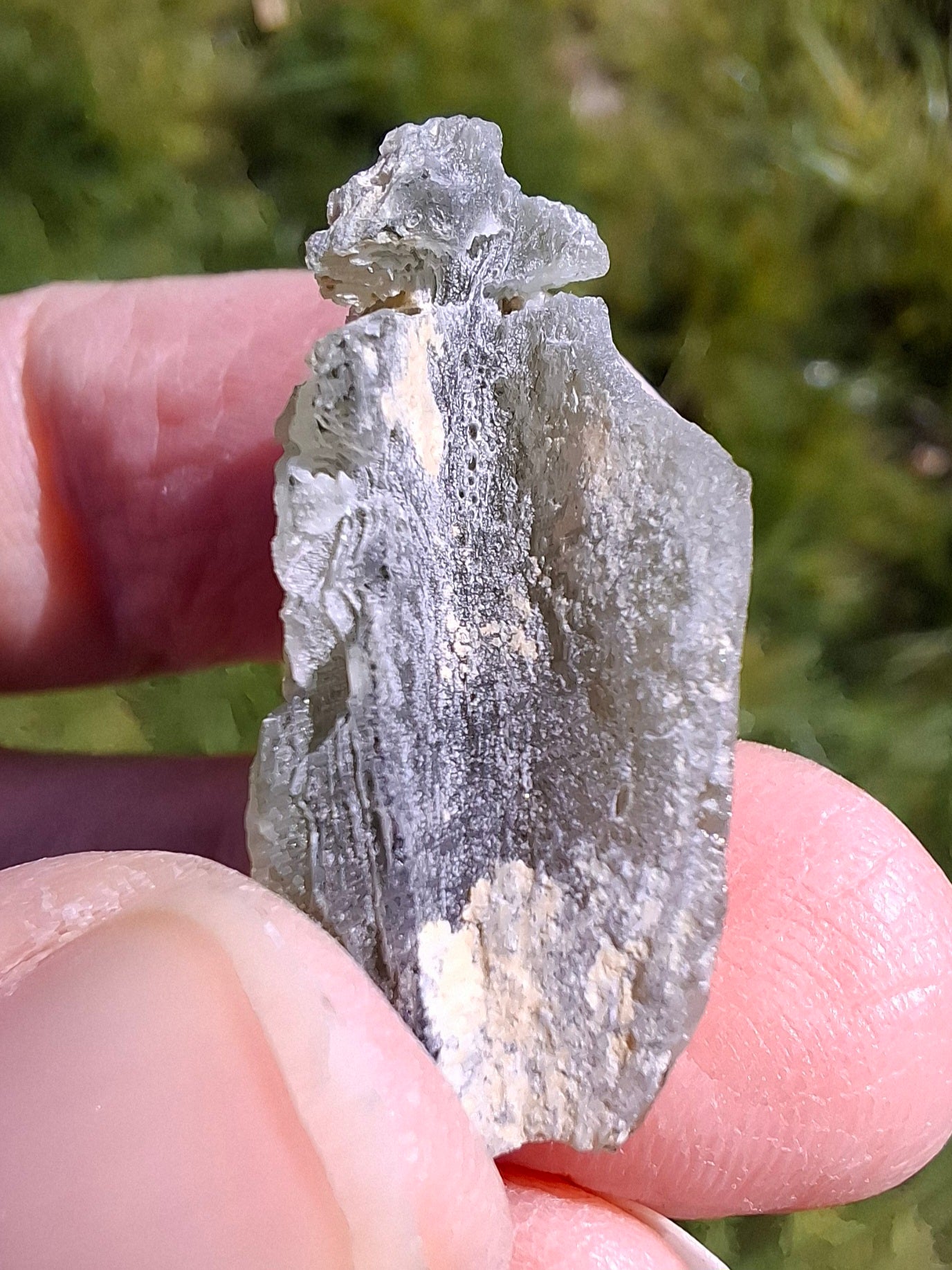 Moldavite Piece, SNOWFLAKE, FROSTED, BARTOCHOV, 3.47g, Tektite (Ref: 1368)