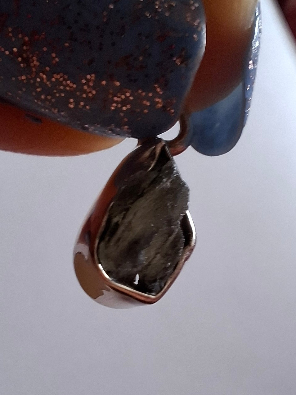 Moldavite Pendant, 925 Silver, Tektite (Ref: P47)