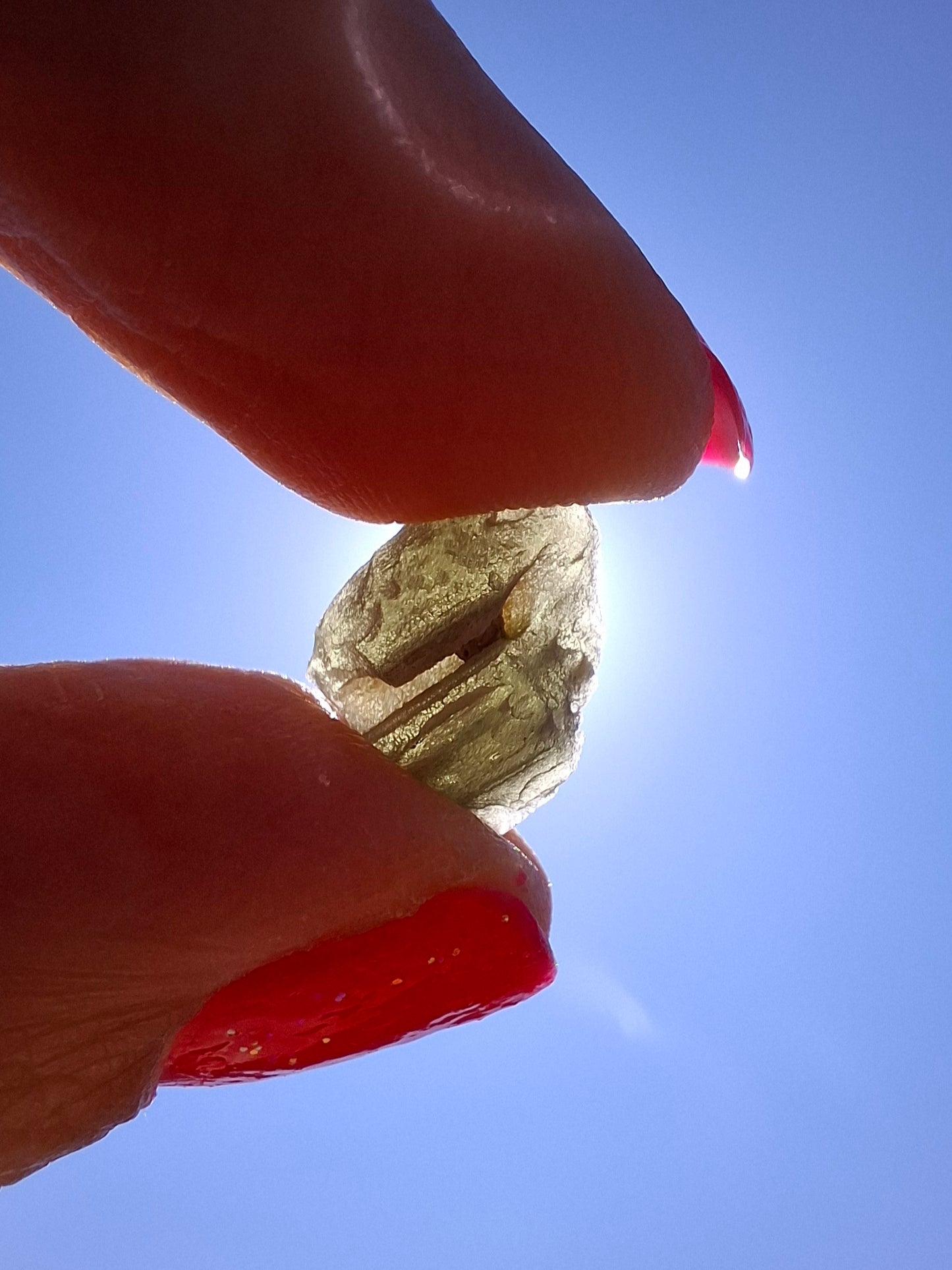 Moldavite Piece, SNOWFLAKE, FROSTED, BRUSNA, 0.62g, Tektite (Ref: 1489)