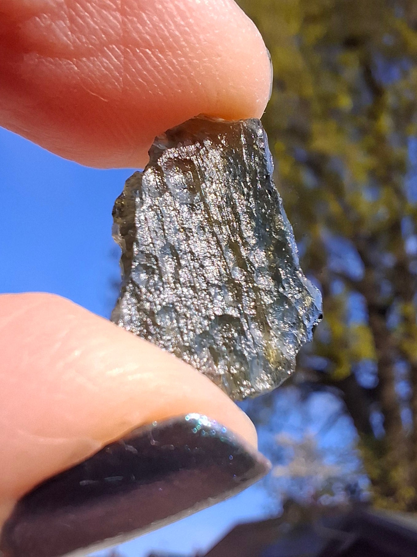 Moldavite Piece, 0.74g, Tektite (Ref: 1378)