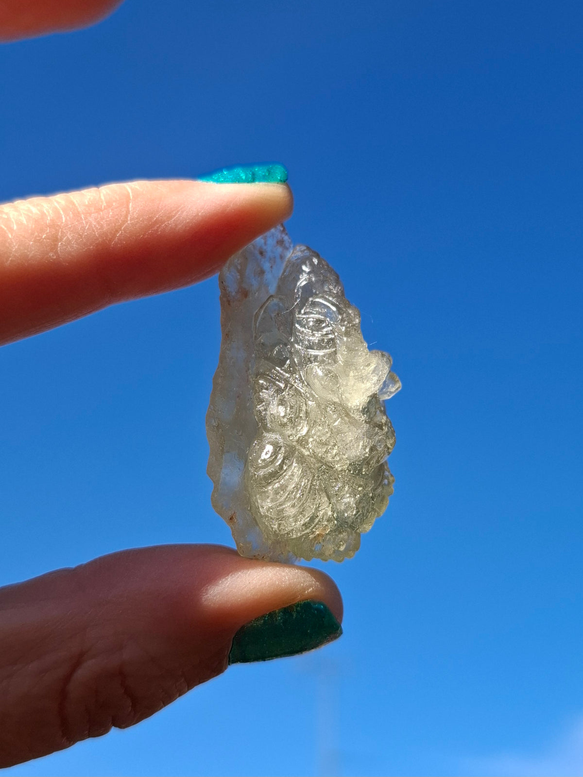 Libyan Desert Glass GANESHA carving, 18.39g, Tektite (Ref: Ganesha3)