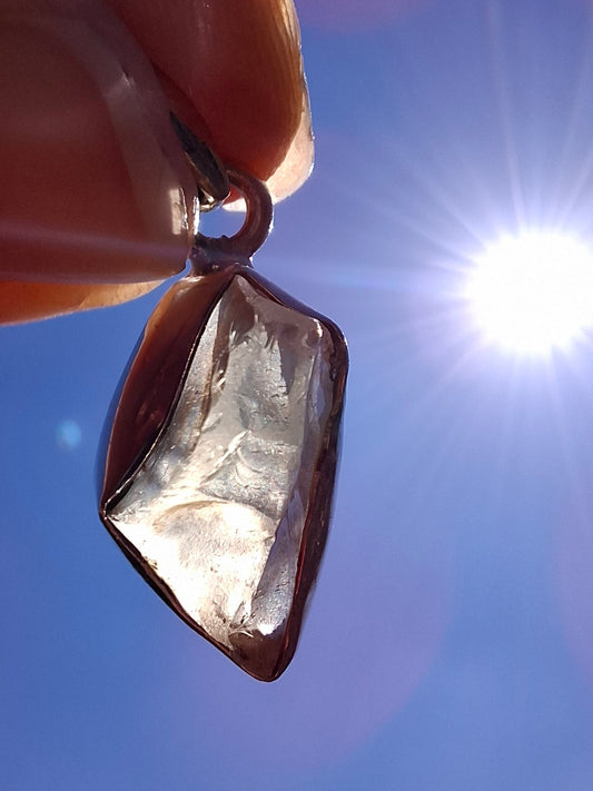 Libyan Desert Glass Pendant, 925 Silver, Tektite (Ref: LP97)