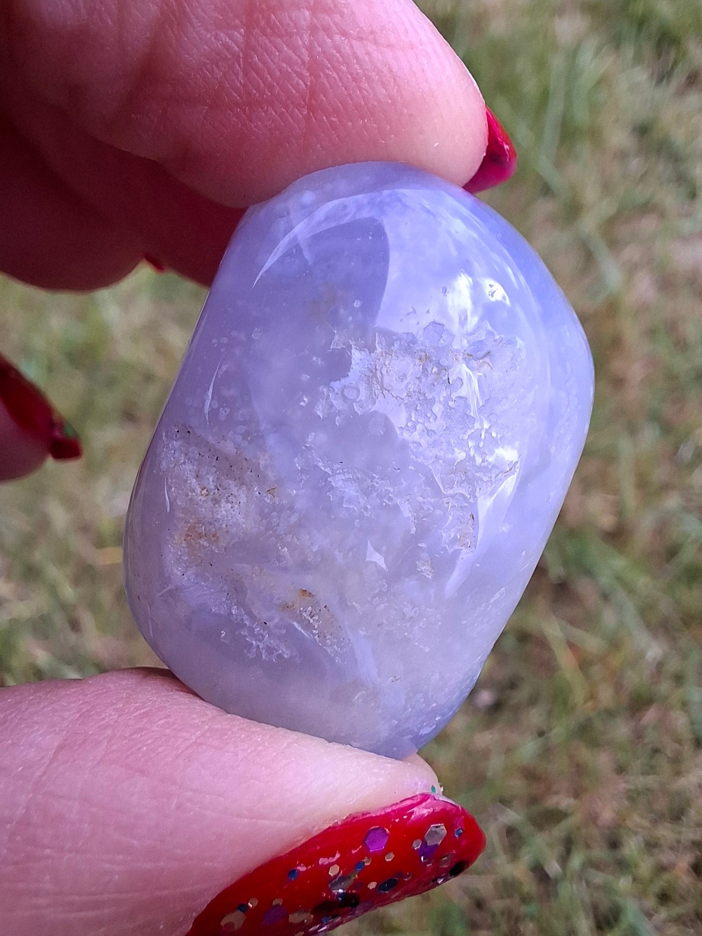 Blue Lace Agate, Tumble Stone, Crystal (Ref: T137)