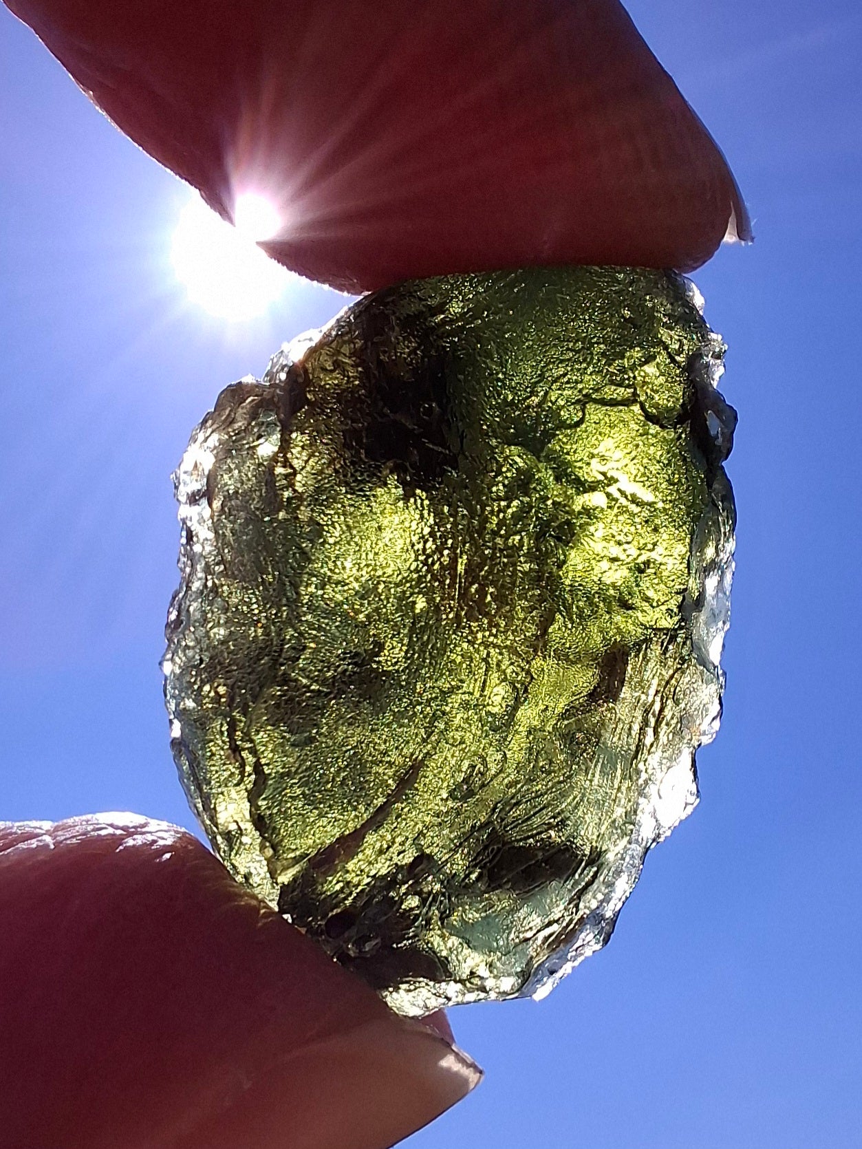 Moldavite Piece, NESMEN, 5.46g, Tektite (Ref: 1373)