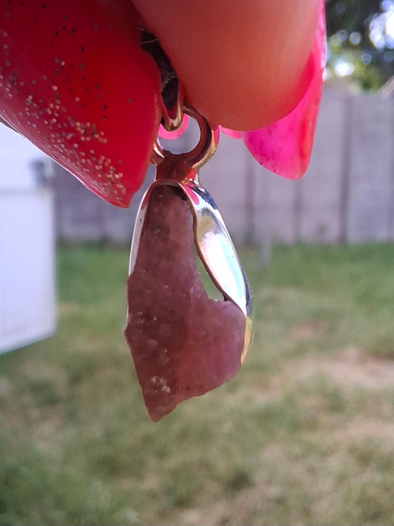 Pink Tourmaline Pendant, 925 Silver, Crystal (Ref: PT95)