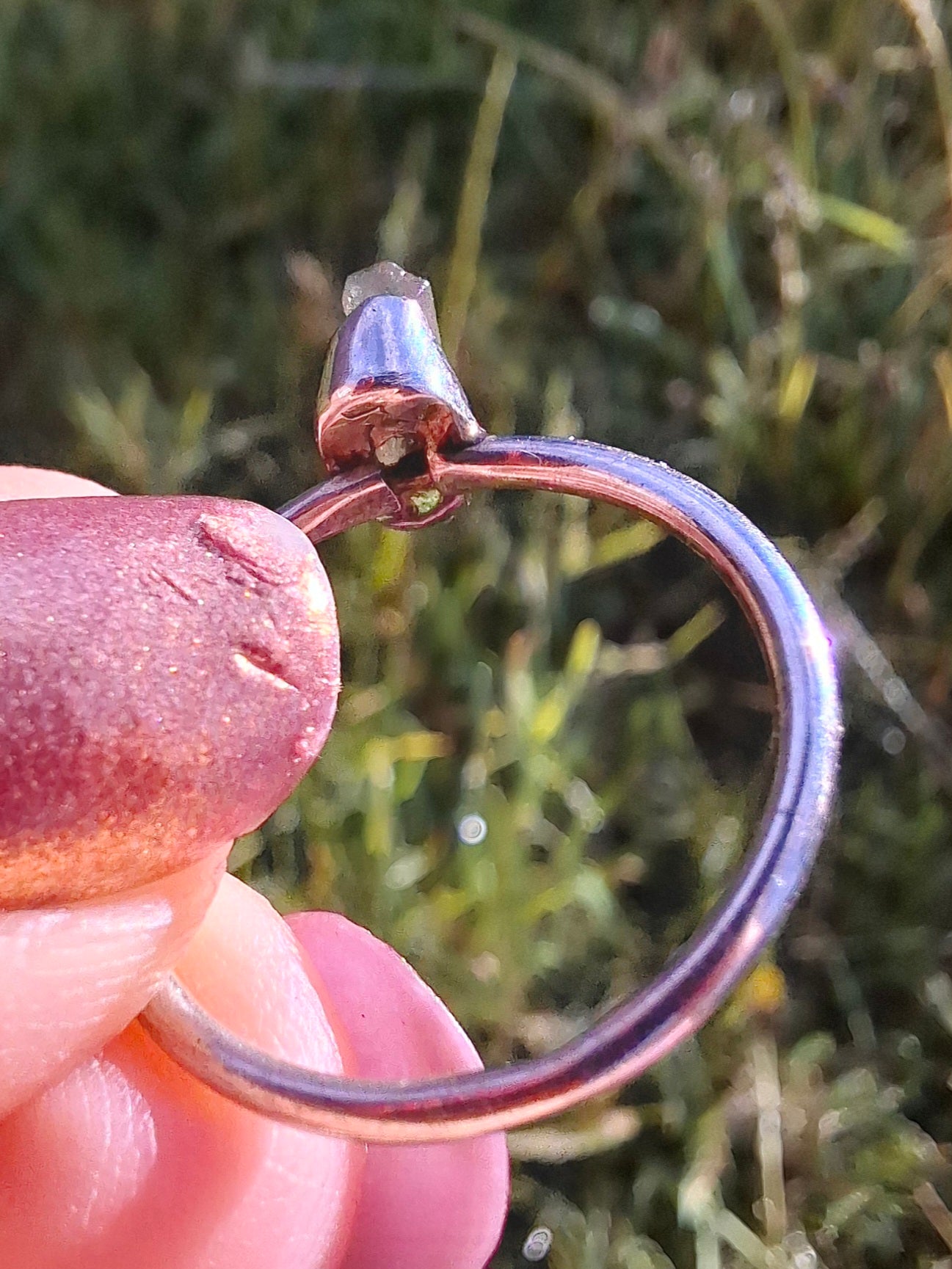 Moldavite Ring, size large M, 925 Silver, Tektite (Ref: R30)