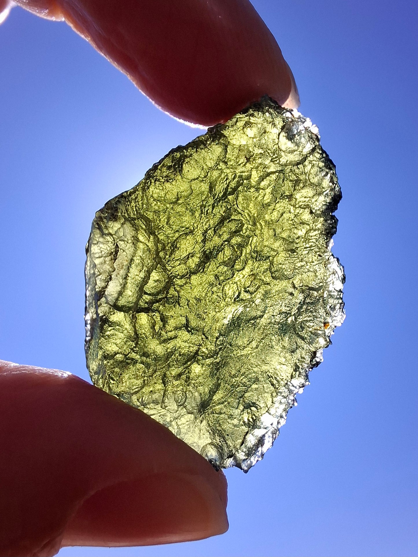 Moldavite Piece, CHLUM MAROUSKOVO POLE, 15.55g, Tektite (Ref: 1180)