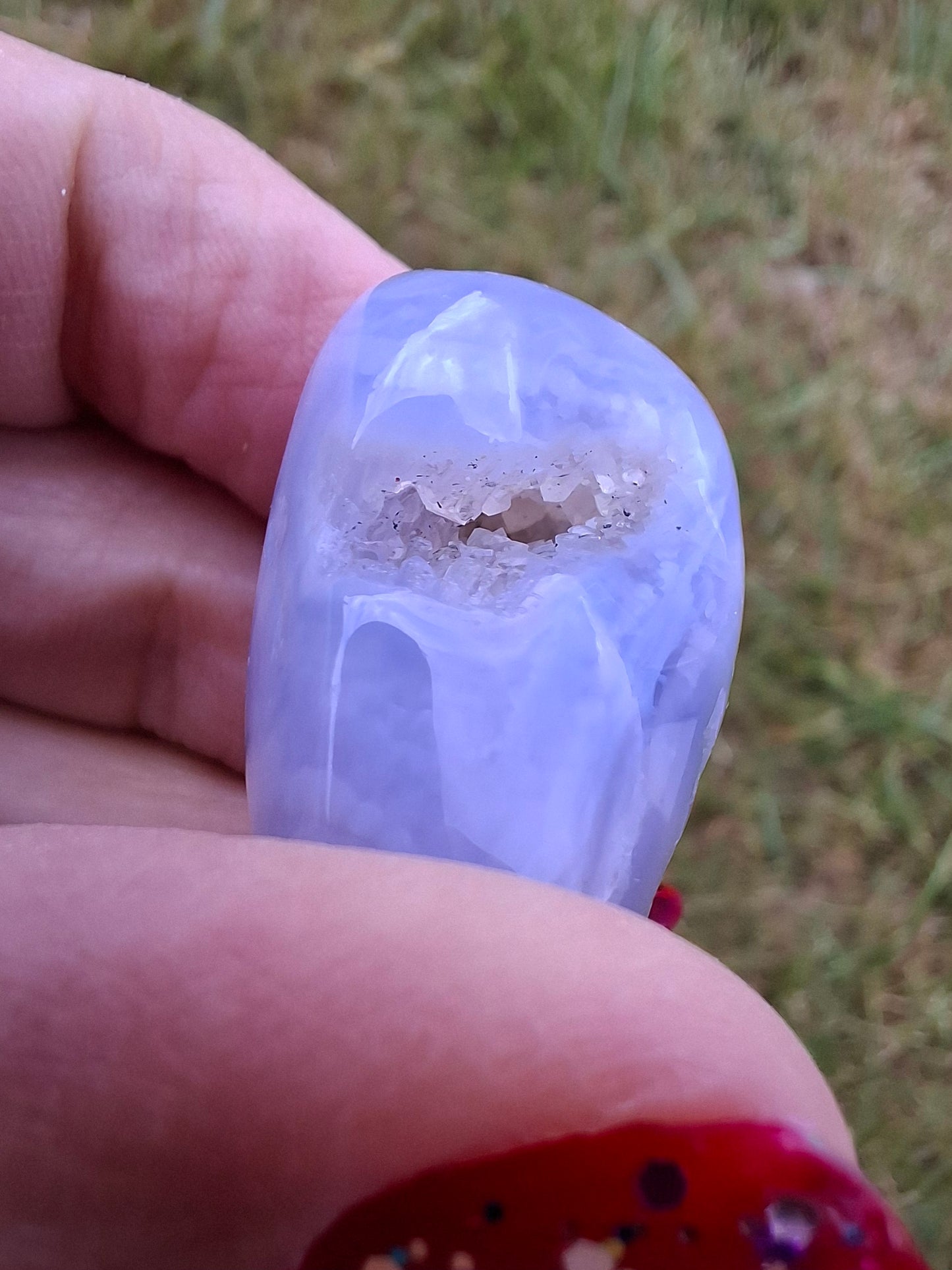 Blue Lace Agate, Tumble Stone, Crystal (Ref: T143)
