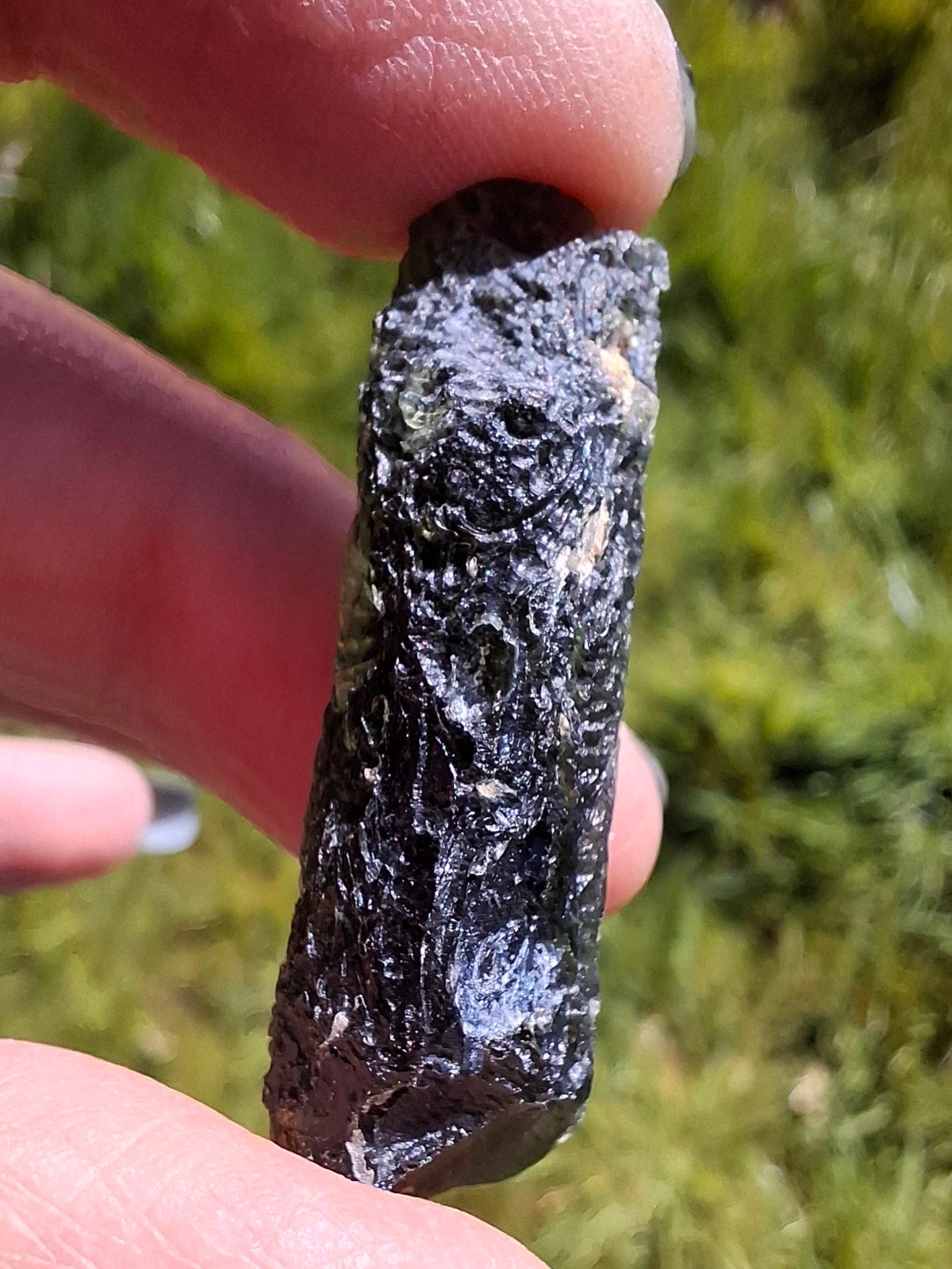 Moldavite Piece, NESMEN, 8.47g, Tektite (Ref: 1372)
