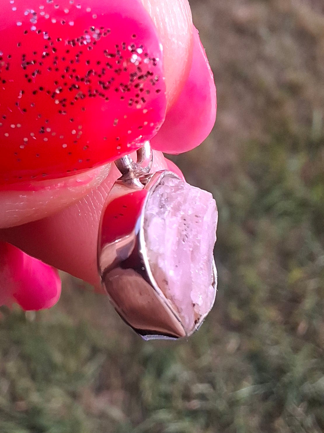 Pink Tourmaline Pendant, 925 Silver, Crystal (Ref: PT91)