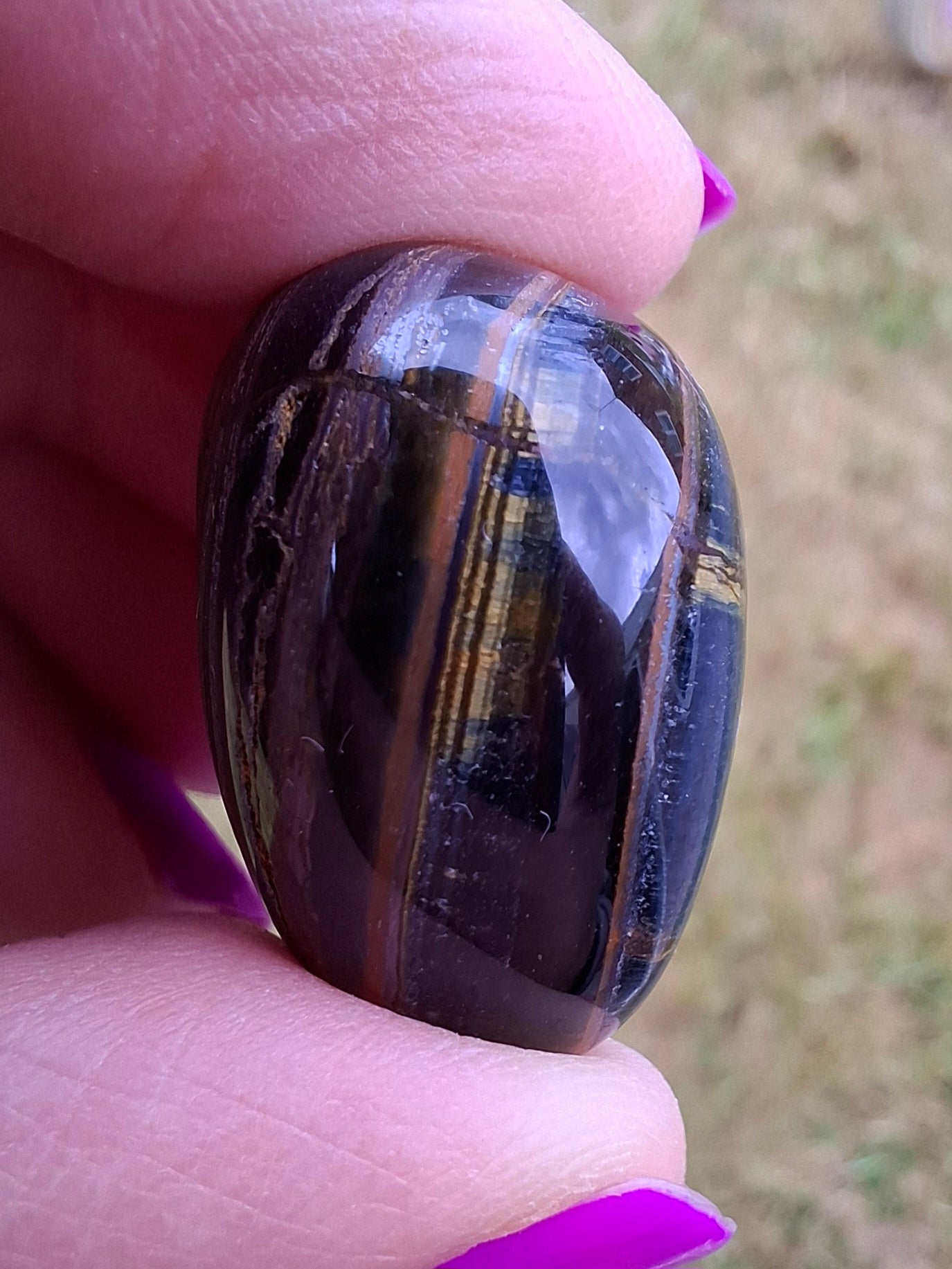 Blue Tigers Eye, Tumble Stone, Crystal (Ref: T24)