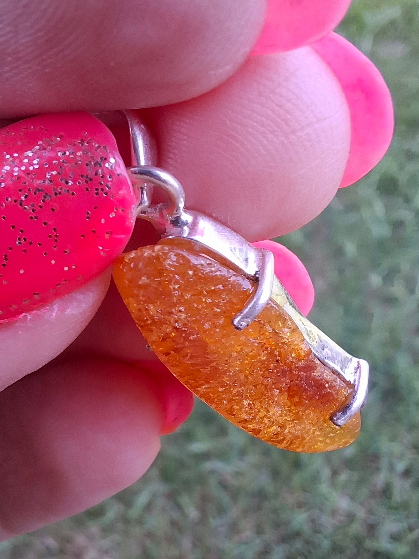 Baltic Amber Pendant, 925 Silver, Fossil (Ref: AP3)