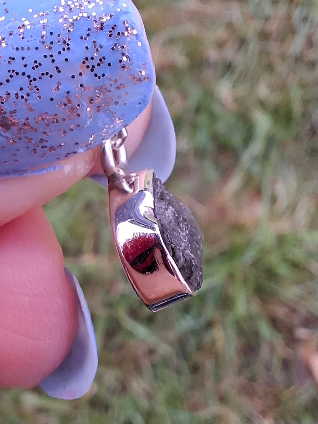 Moldavite Pendant, 925 Silver, Tektite (Ref: P60)