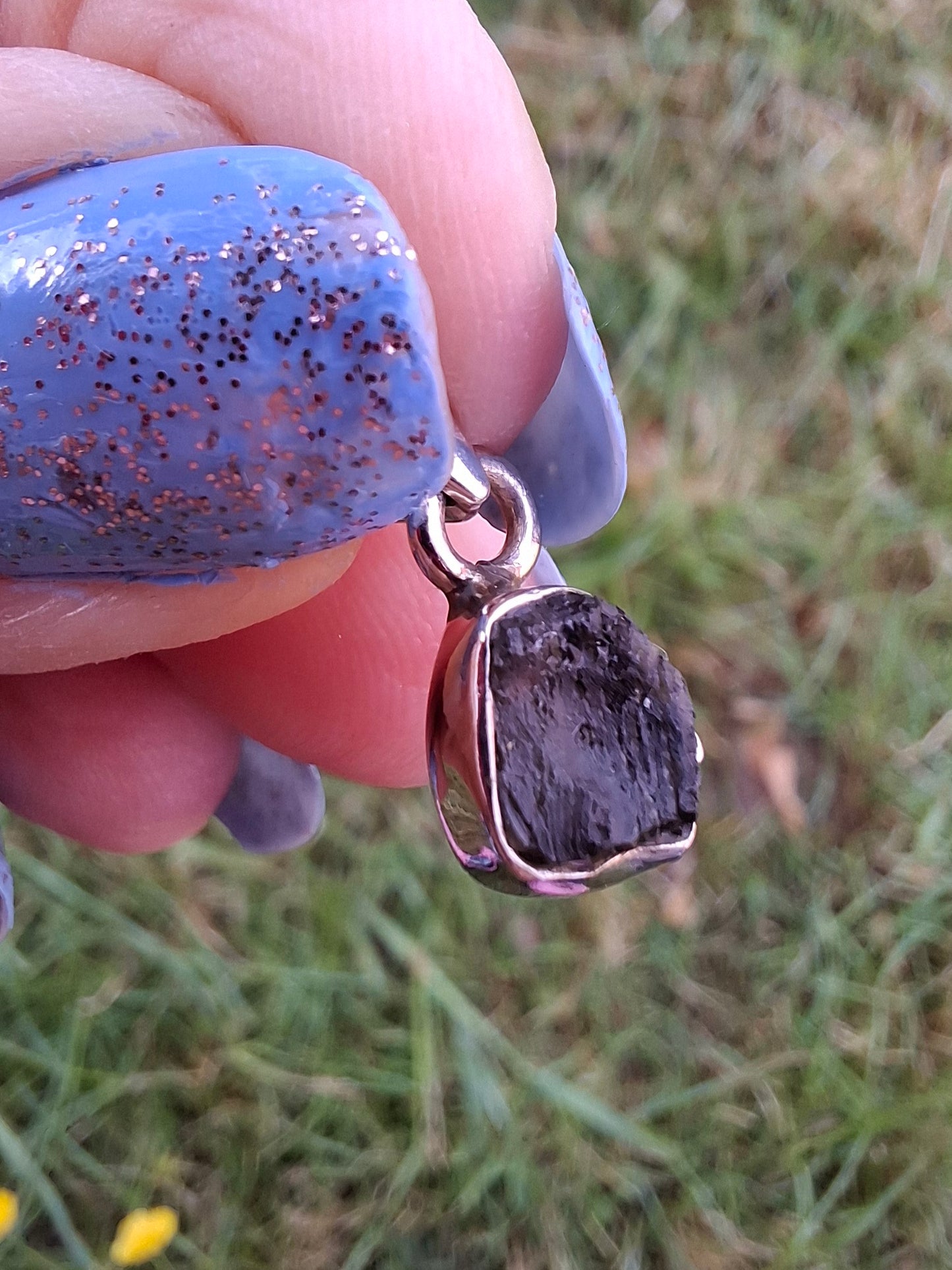 Moldavite Pendant, 925 Silver, Tektite (Ref: P56)
