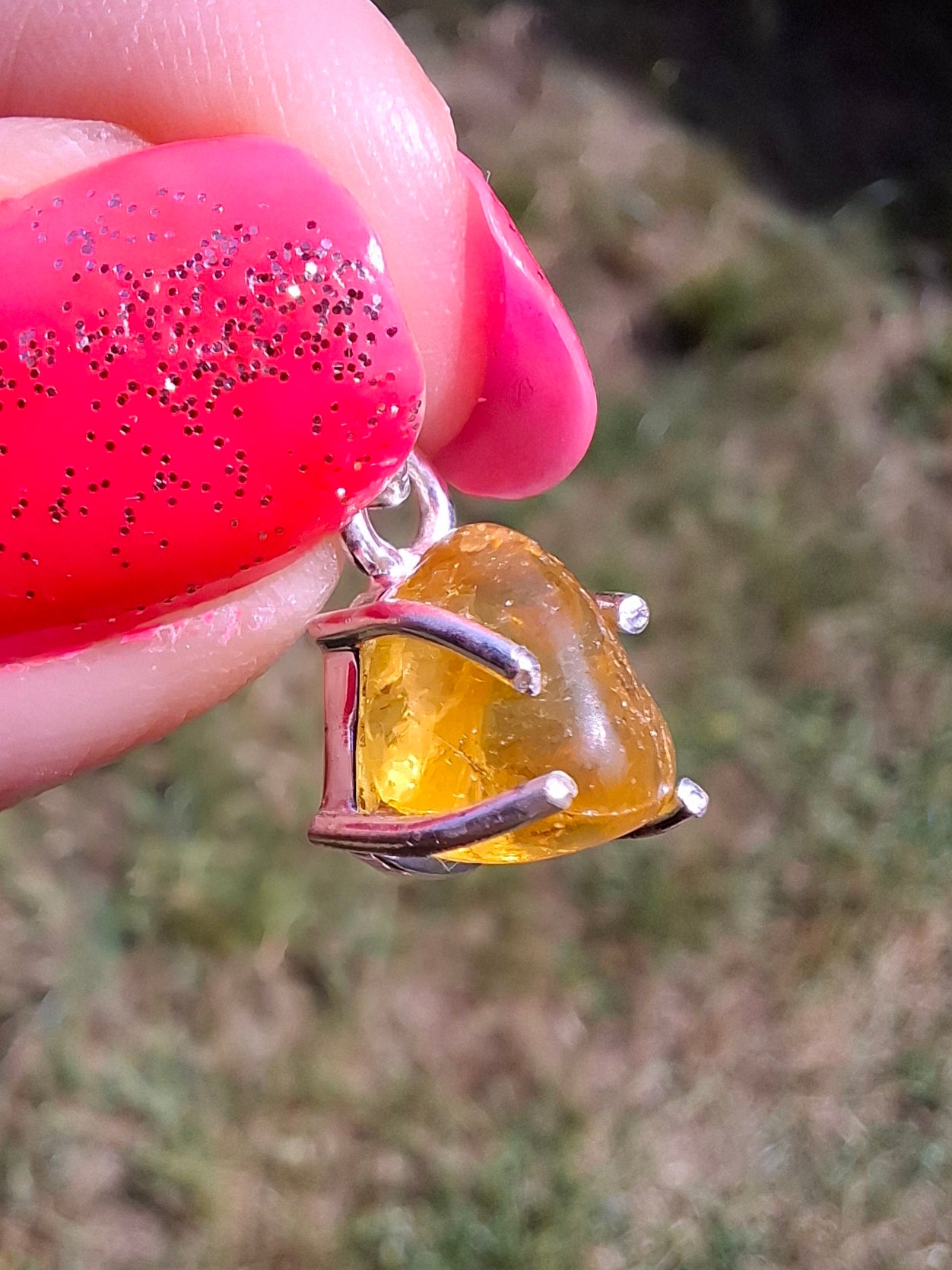 Baltic Amber Pendant, 925 Silver, Fossil (Ref: AP25)