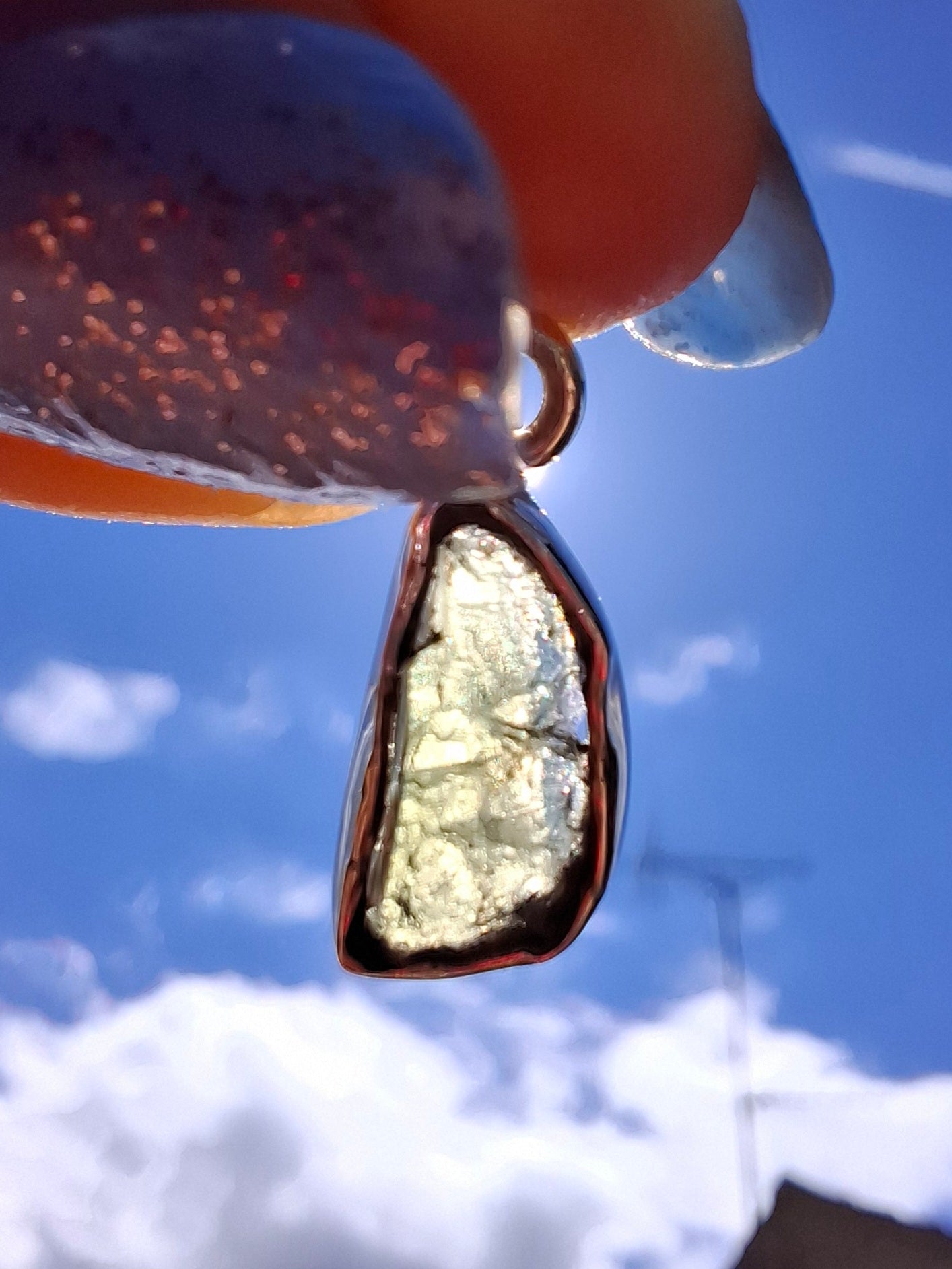 Moldavite Piece, 925 Silver, Tektite (Ref: P90)