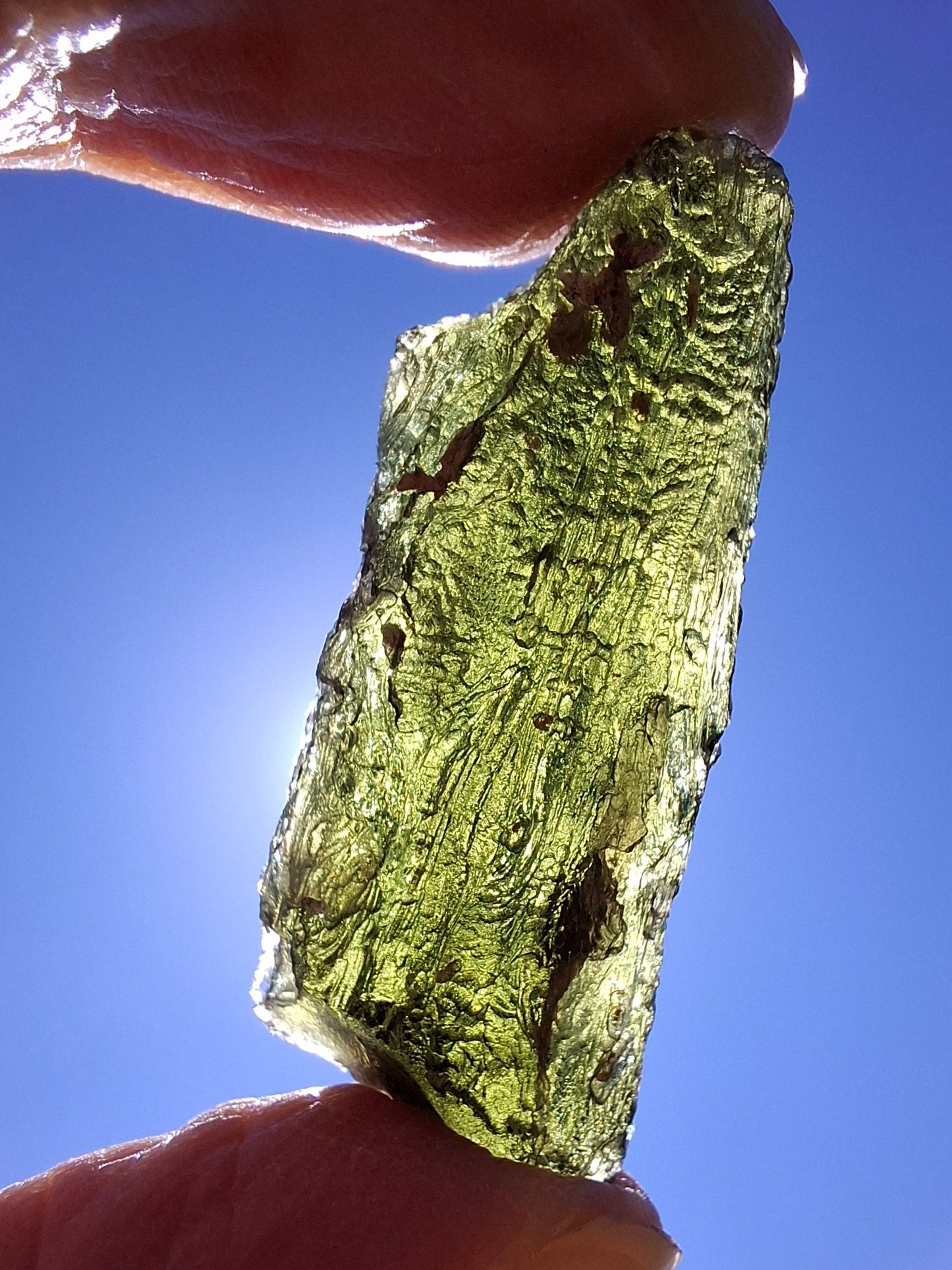 Moldavite Piece, NESMEN, 8.47g, Tektite (Ref: 1372)