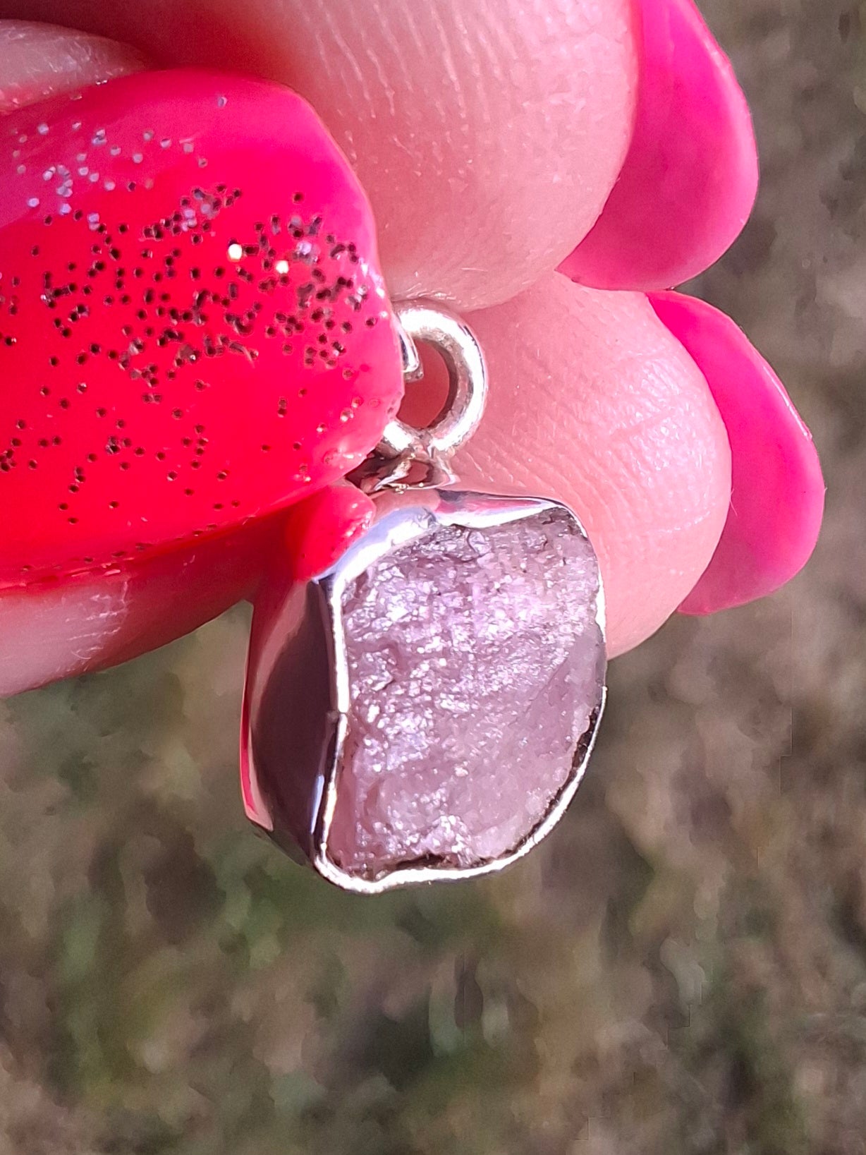 Pink Tourmaline Pendant, 925 Silver, Crystal (Ref: PT82)