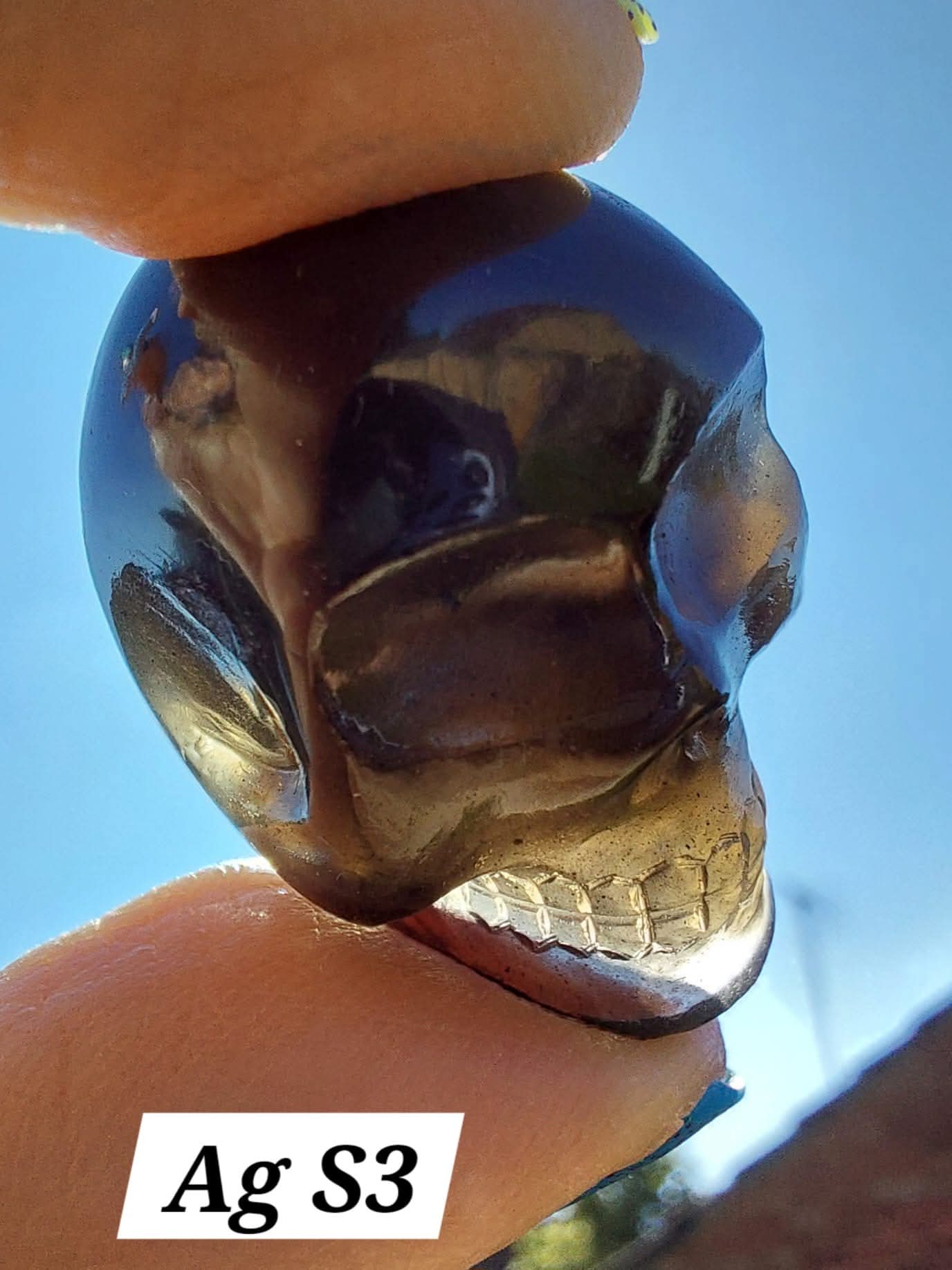 Agni Manitite SKULL Carving, 13.06g, Crystal (Ref: Ag S3)