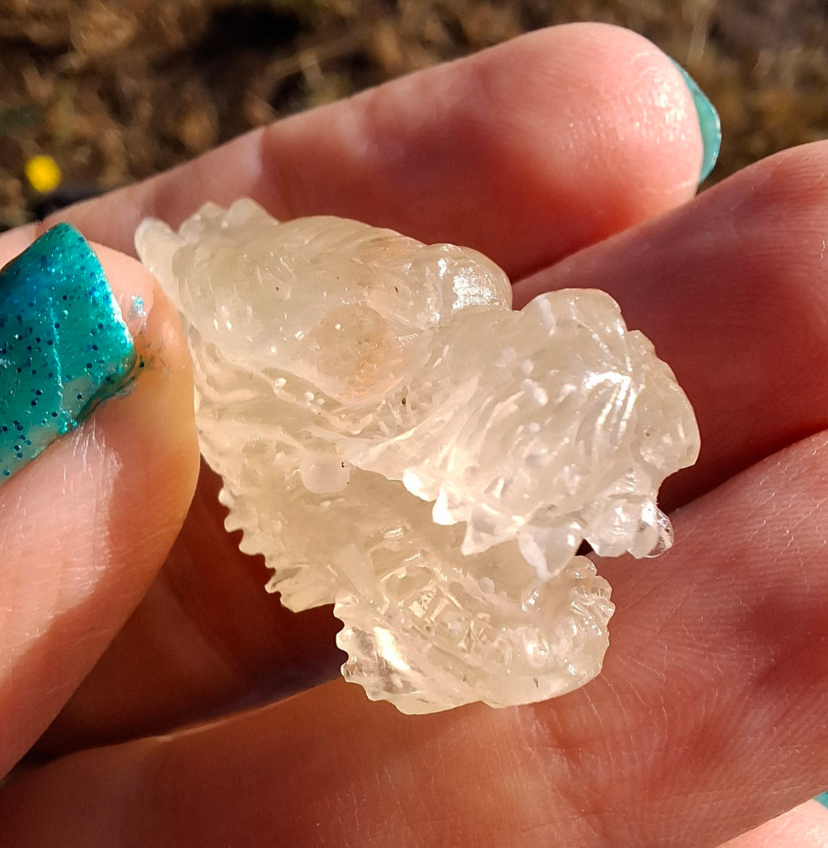Libyan Desert Glass DRAGON HEAD carving, 9.66g, Tektite (Ref: Dragon 3)