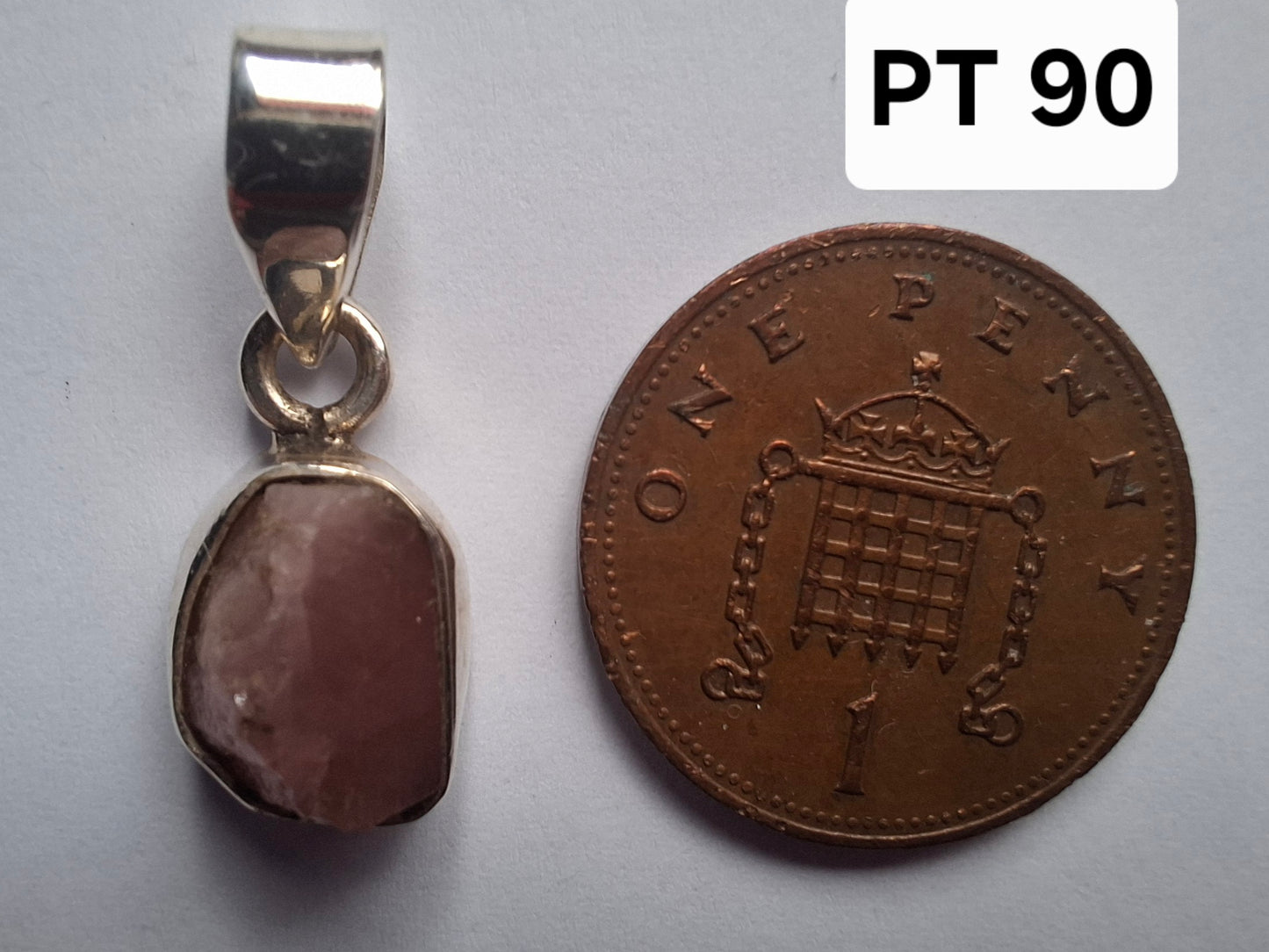 Pink Tourmaline Pendant, 925 Silver, Crystal (Ref: PT90)