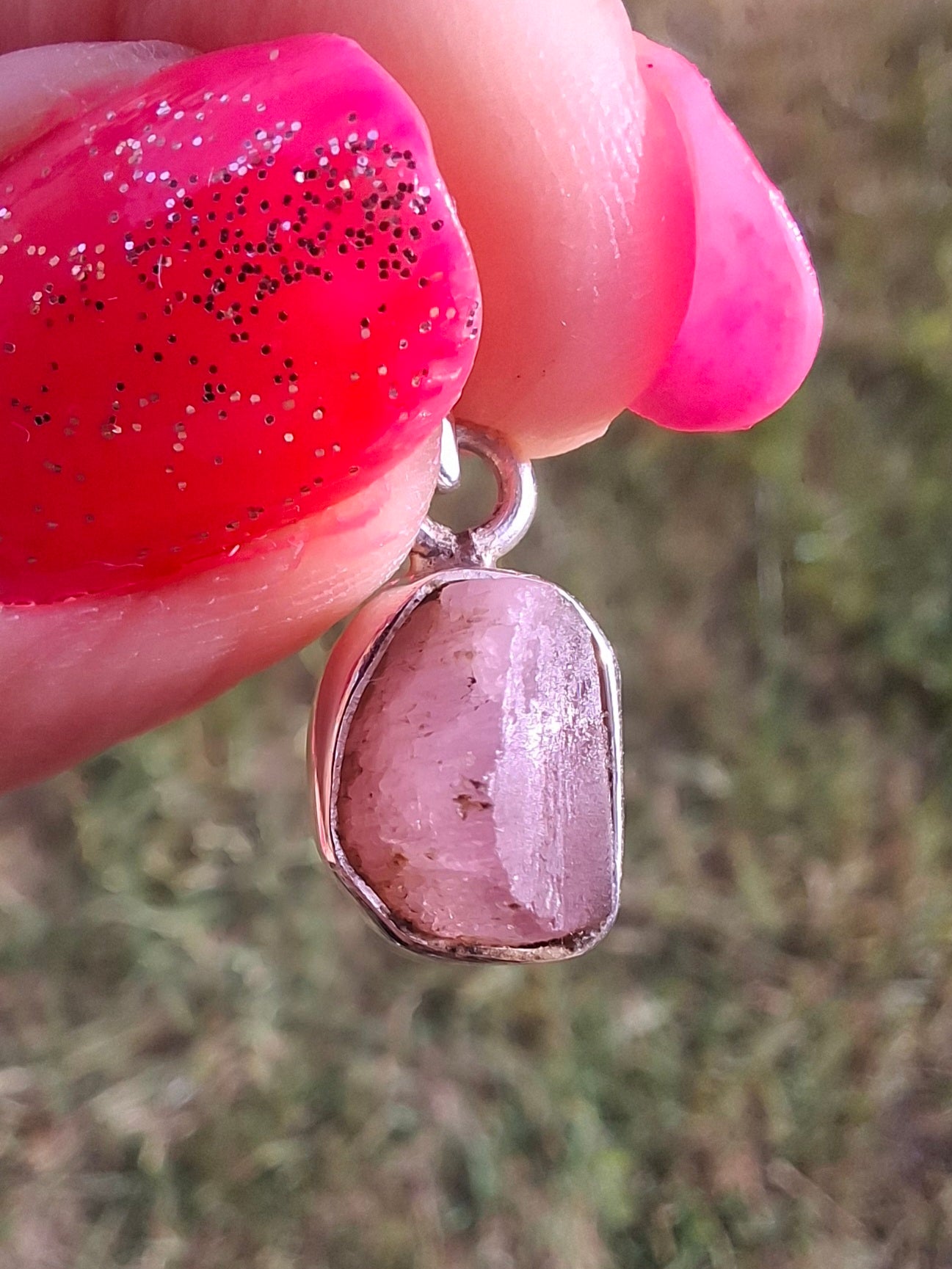 Pink Tourmaline Pendant, 925 Silver, Crystal (Ref: PT90)