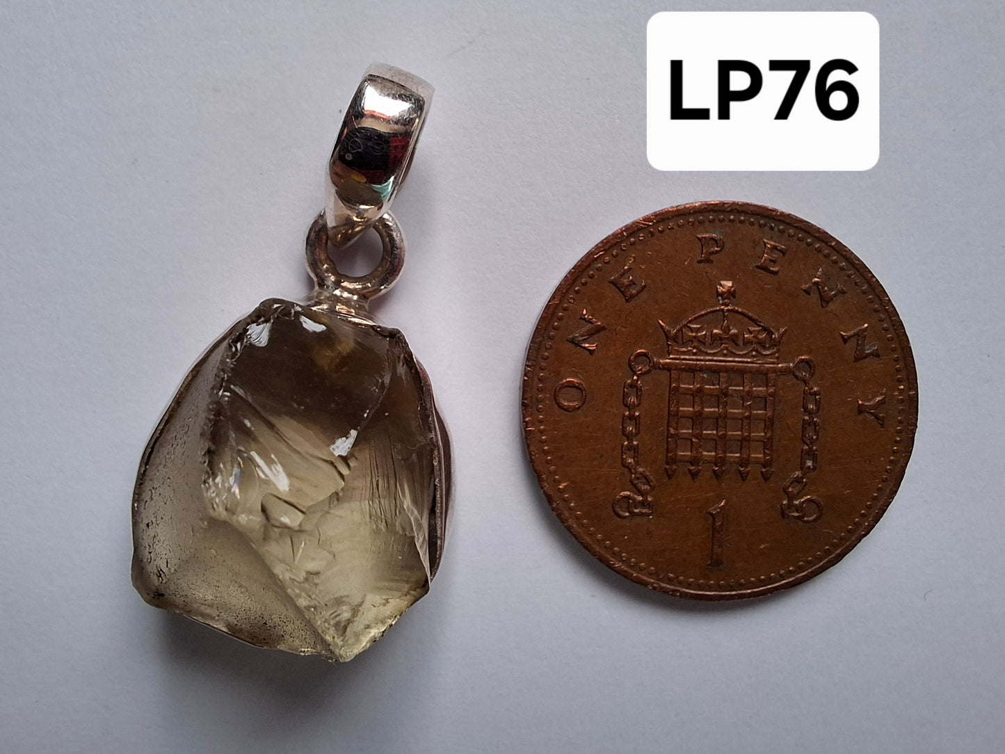 Libyan Desert Glass Pendant, 925 Silver, Tektite (Ref: LP76)