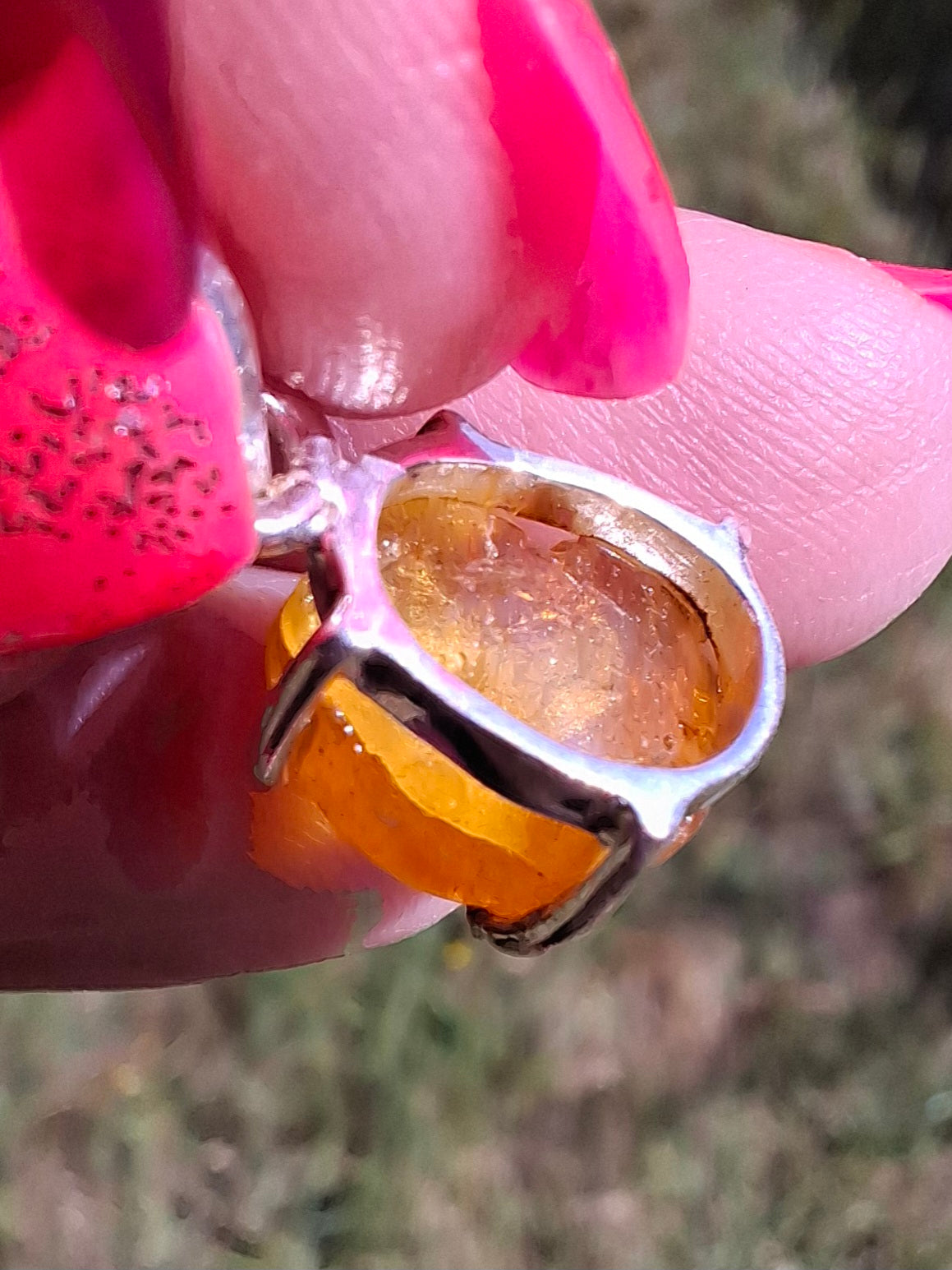 Baltic Amber Pendant, 925 Silver, Fossil (Ref: AP17)