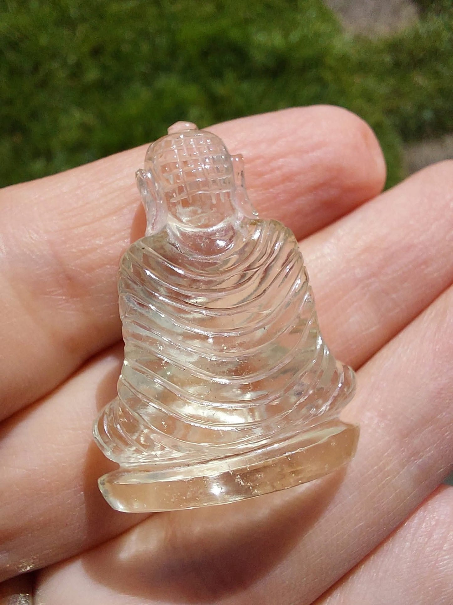 Libyan Desert Glass BUDDHA Carving, 7.56g, Tektite (Ref: LDG B0)