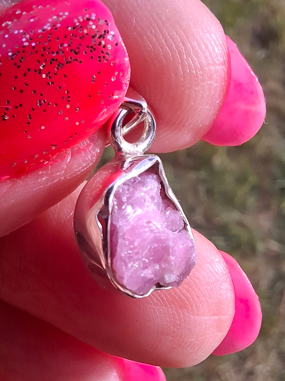Pink Tourmaline Pendant, 925 Silver, Crystal (Ref: PT10)