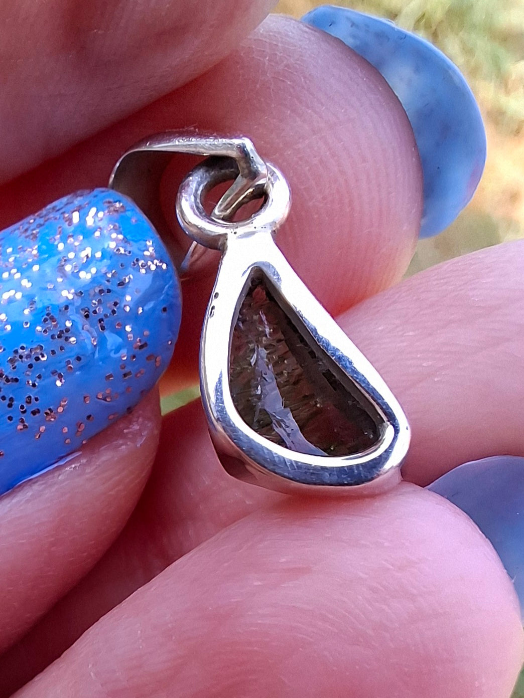 Moldavite Pendant, 925 Silver, Tektite (Ref: P33)