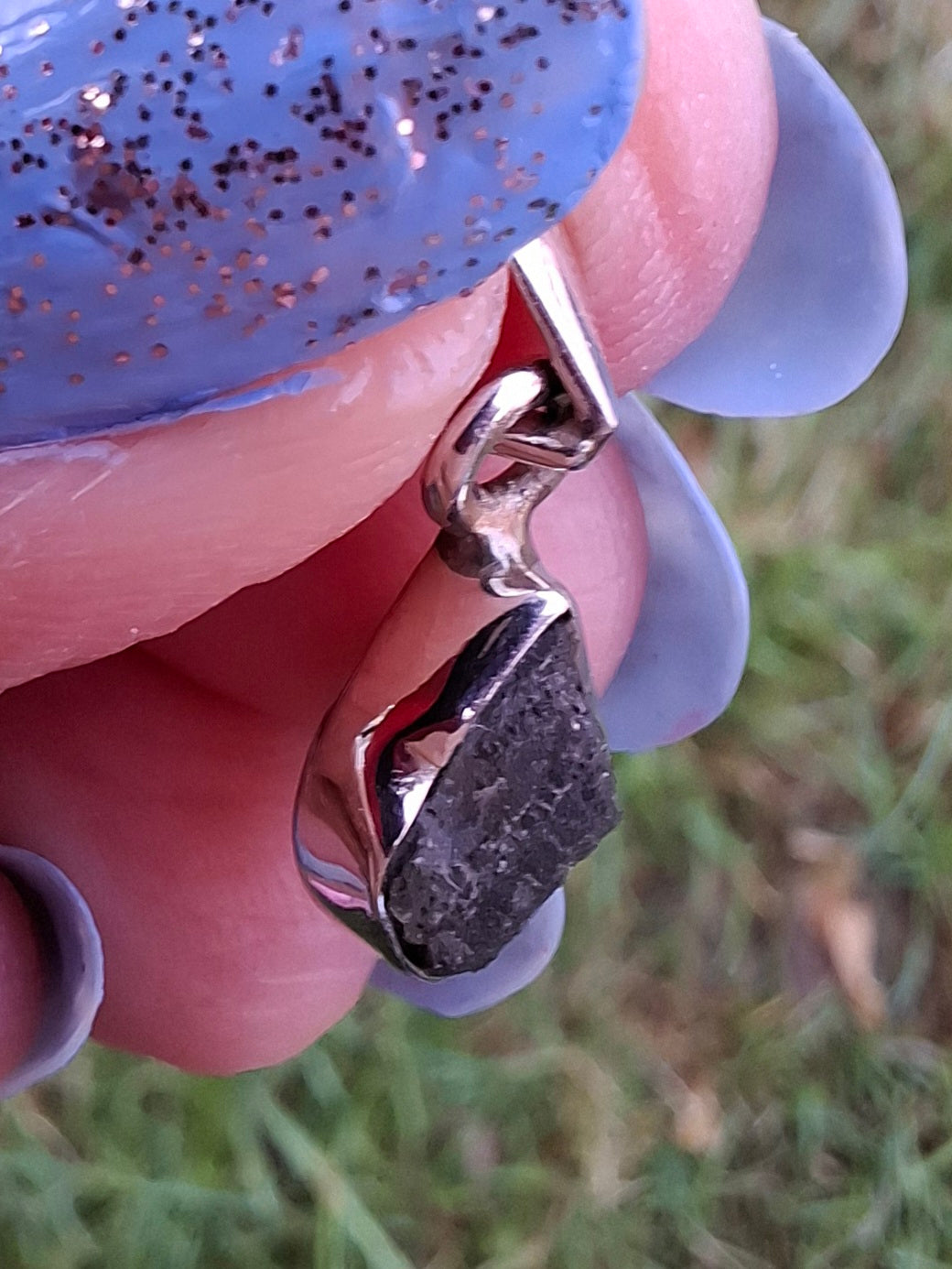 Moldavite Pendant, 925 Silver, Tektite (Ref: P60)