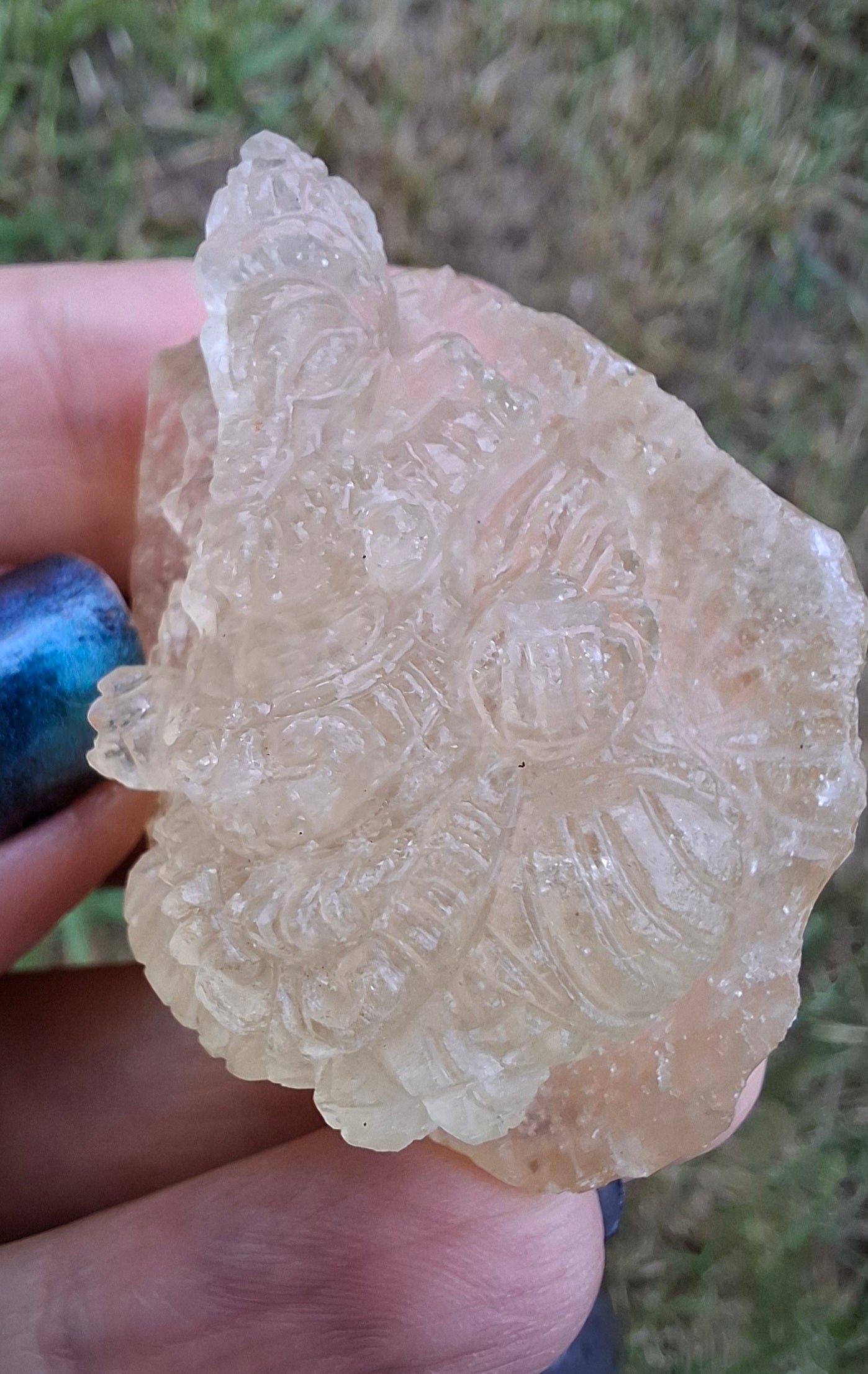 Libyan Desert Glass GANESHA carving, 20.76g, Tektite (Ref: Ganesha4)