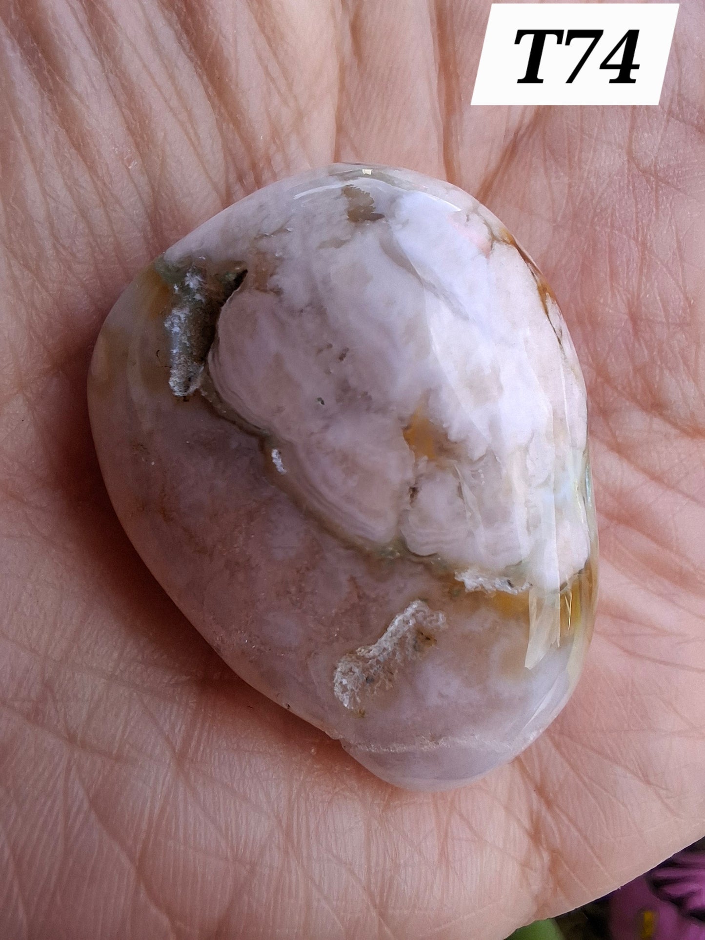 Flower Agate, Tumble Stone, Crystal (Ref: T74)