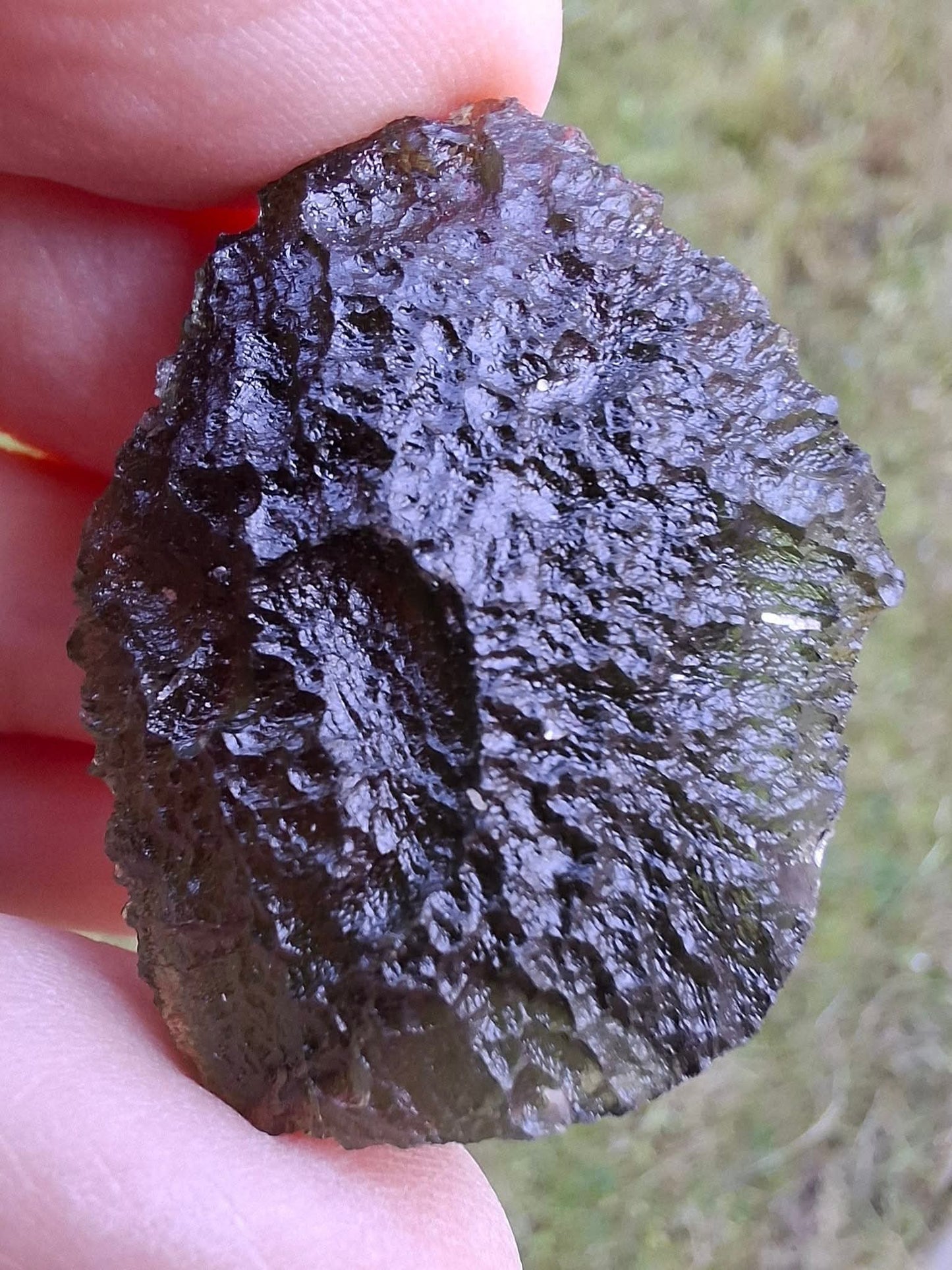Moldavite Piece, CHLUM MAROUSKOVO POLE, 15.55g, Tektite (Ref: 1180)