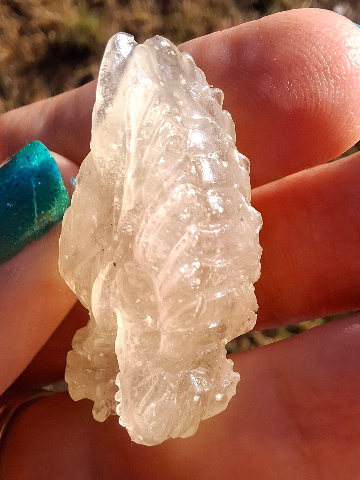 Libyan Desert Glass DRAGON HEAD carving, 9.66g, Tektite (Ref: Dragon 3)