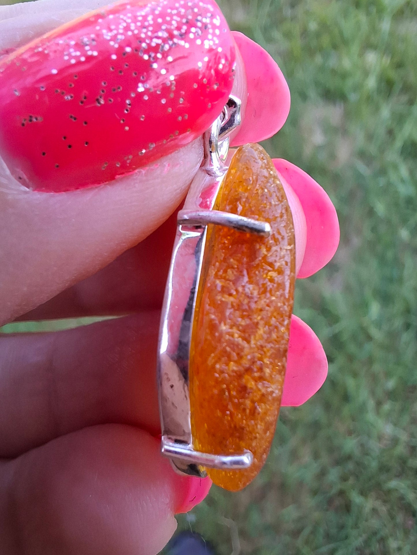 Baltic Amber Pendant, 925 Silver, Fossil (Ref: AP3)