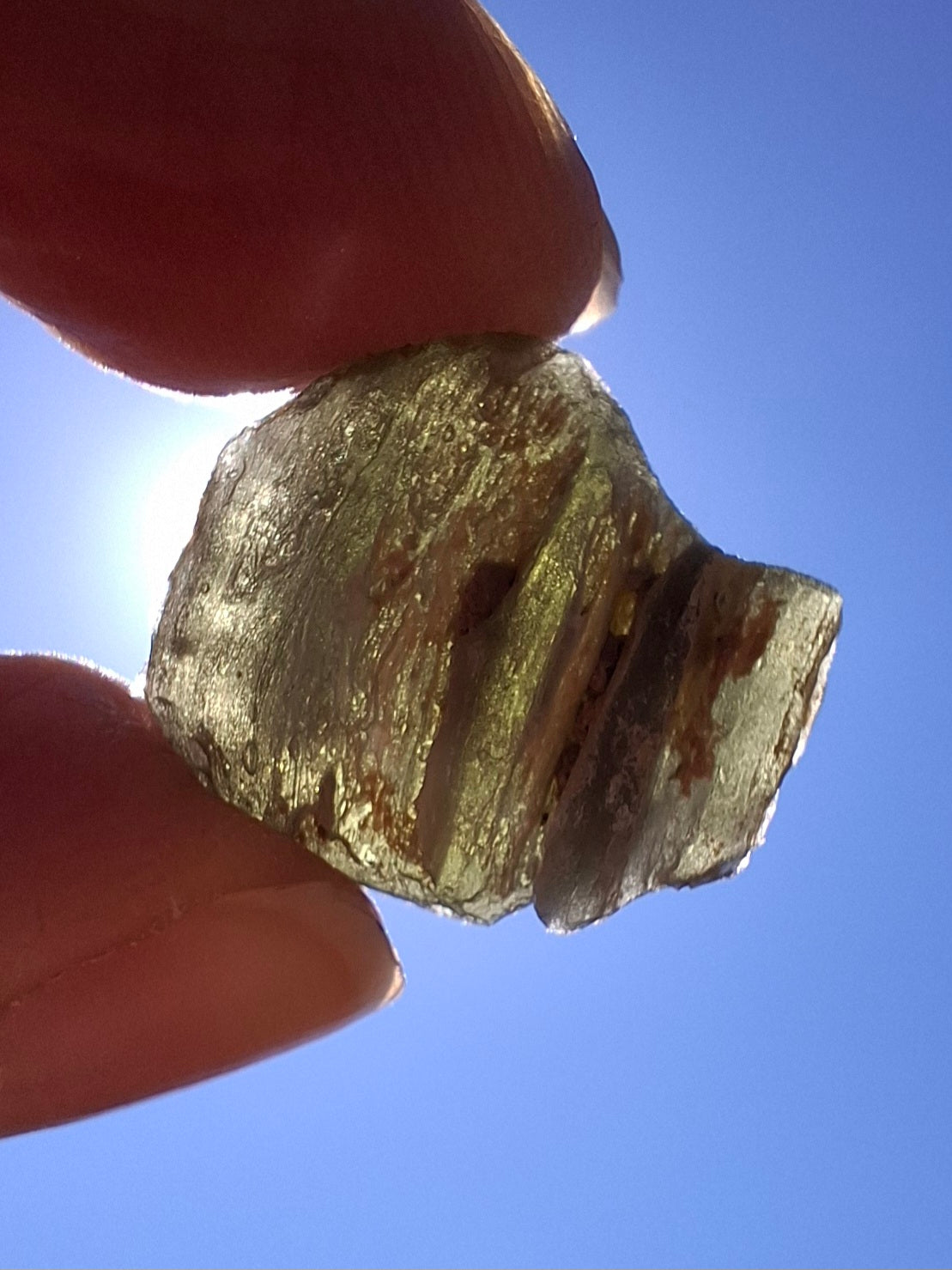 Moldavite Piece, SNOWFLAKE, FROSTED, BARTOCHOV, 3.00g, Tektite (Ref: 1370)