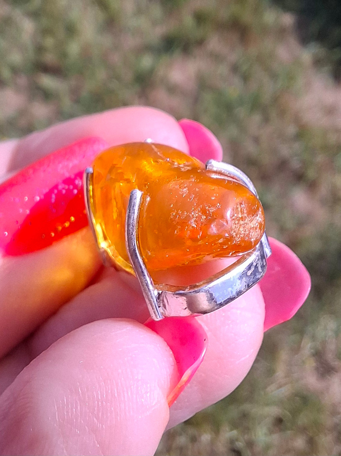 Baltic Amber Pendant, 925 Silver, Fossil (Ref: AP13)