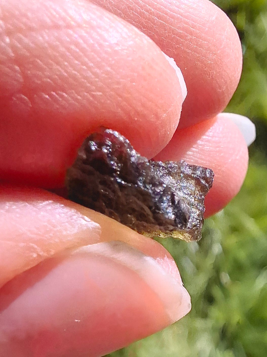 DRILLED, Moldavite Piece, 0.77g, Tektite (Ref: D29)