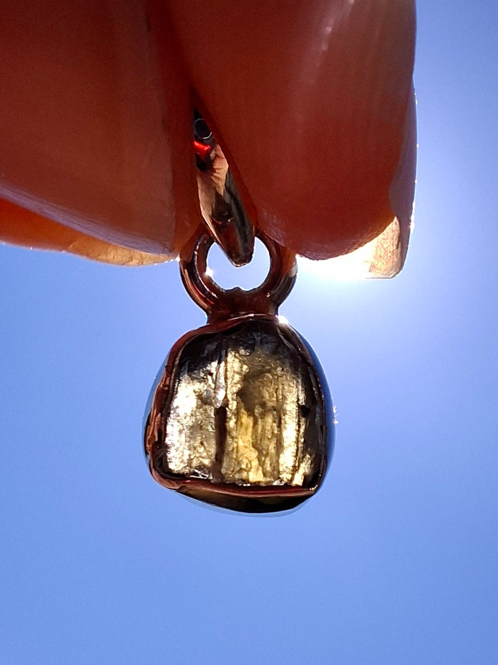 Moldavite Pendant, 925 Silver, Tektite (Ref: P50)